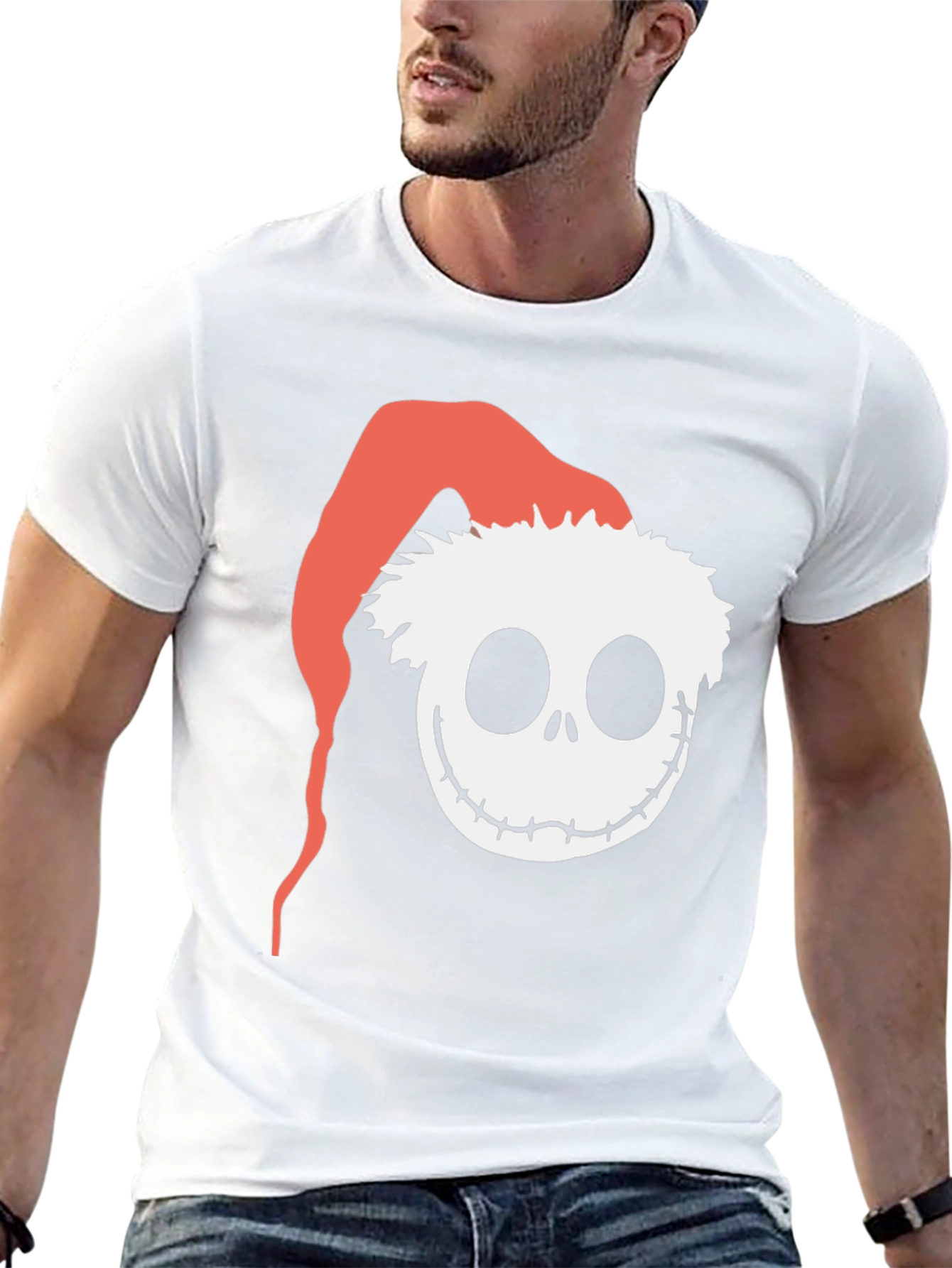 Jack Skellington Santa Hat Graphic Tee