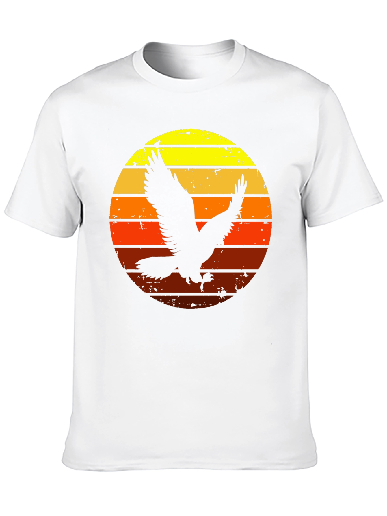 Retro Eagle Sunset Graphic Tee - Mens Black T-Shirt