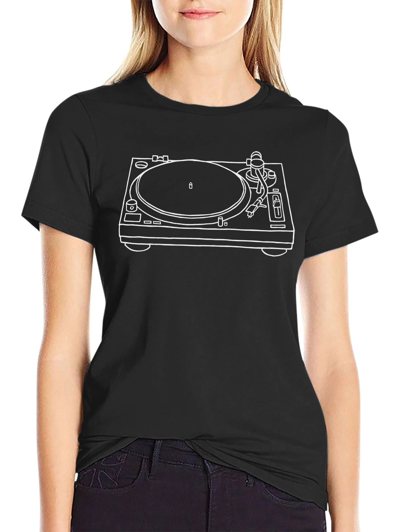 DJ Turntable Graphic T-Shirt - Classic Black