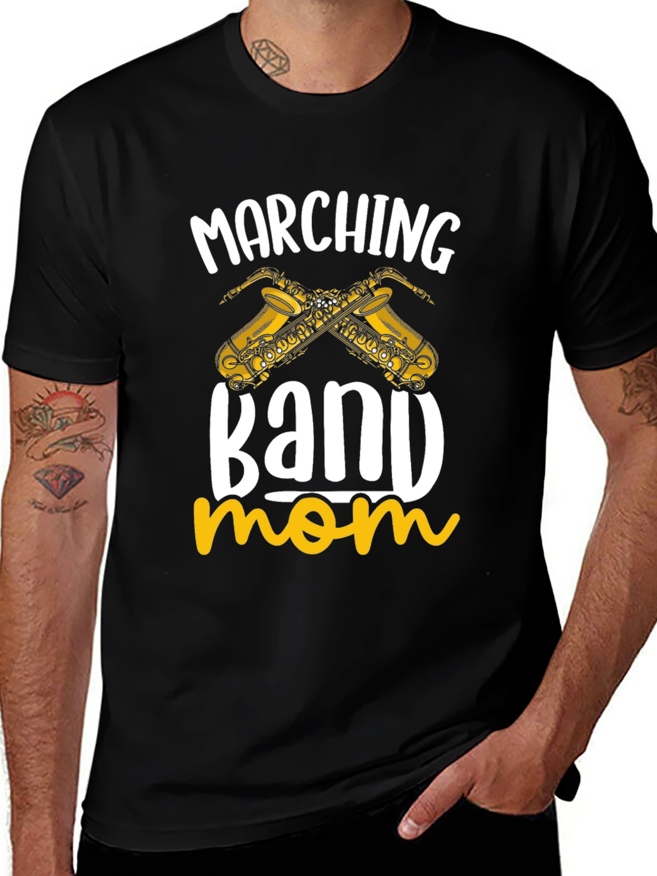 Marching Band Mom T-Shirt - Saxophone Design
