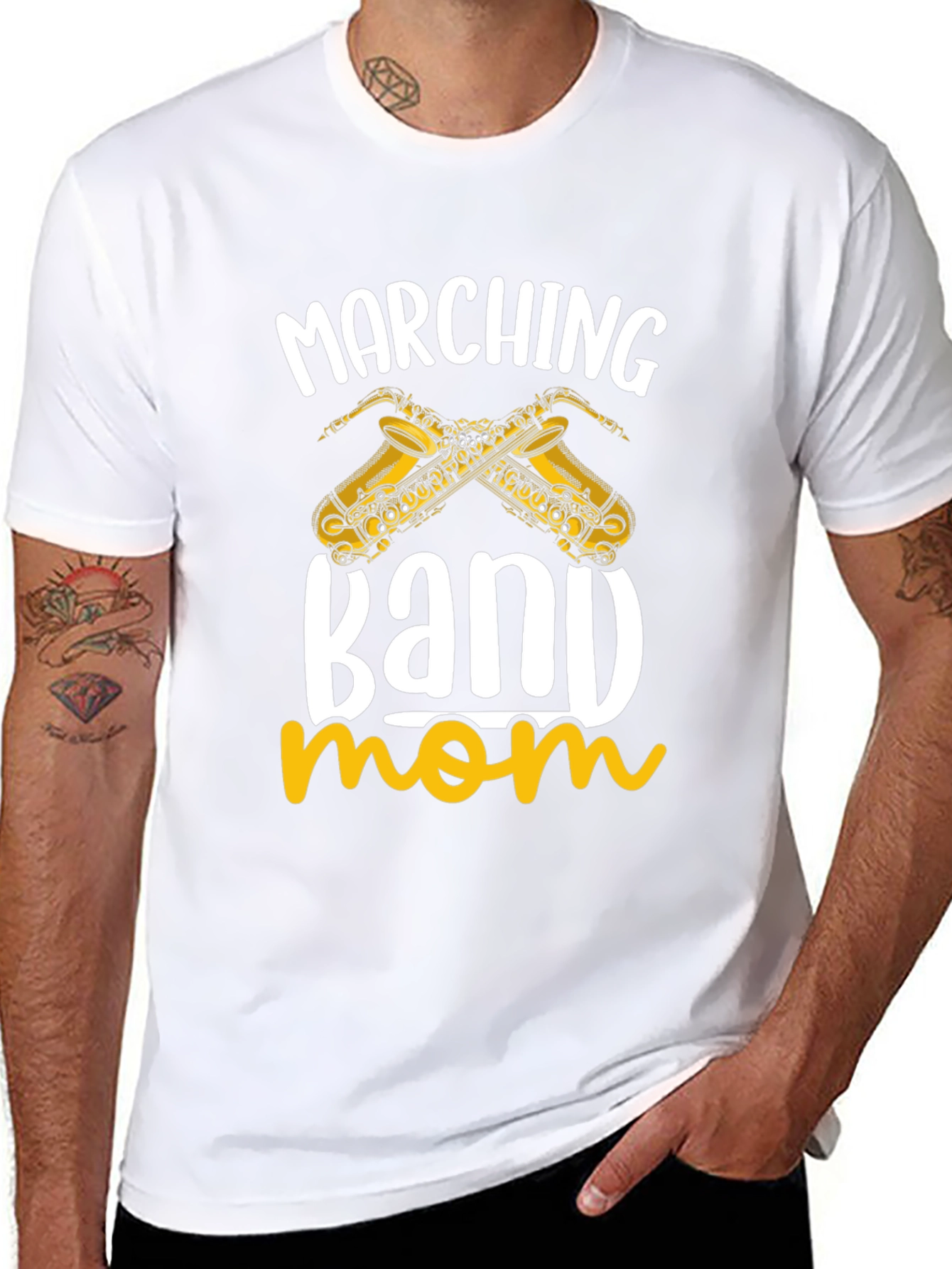 Marching Band Mom T-Shirt - Saxophone Design