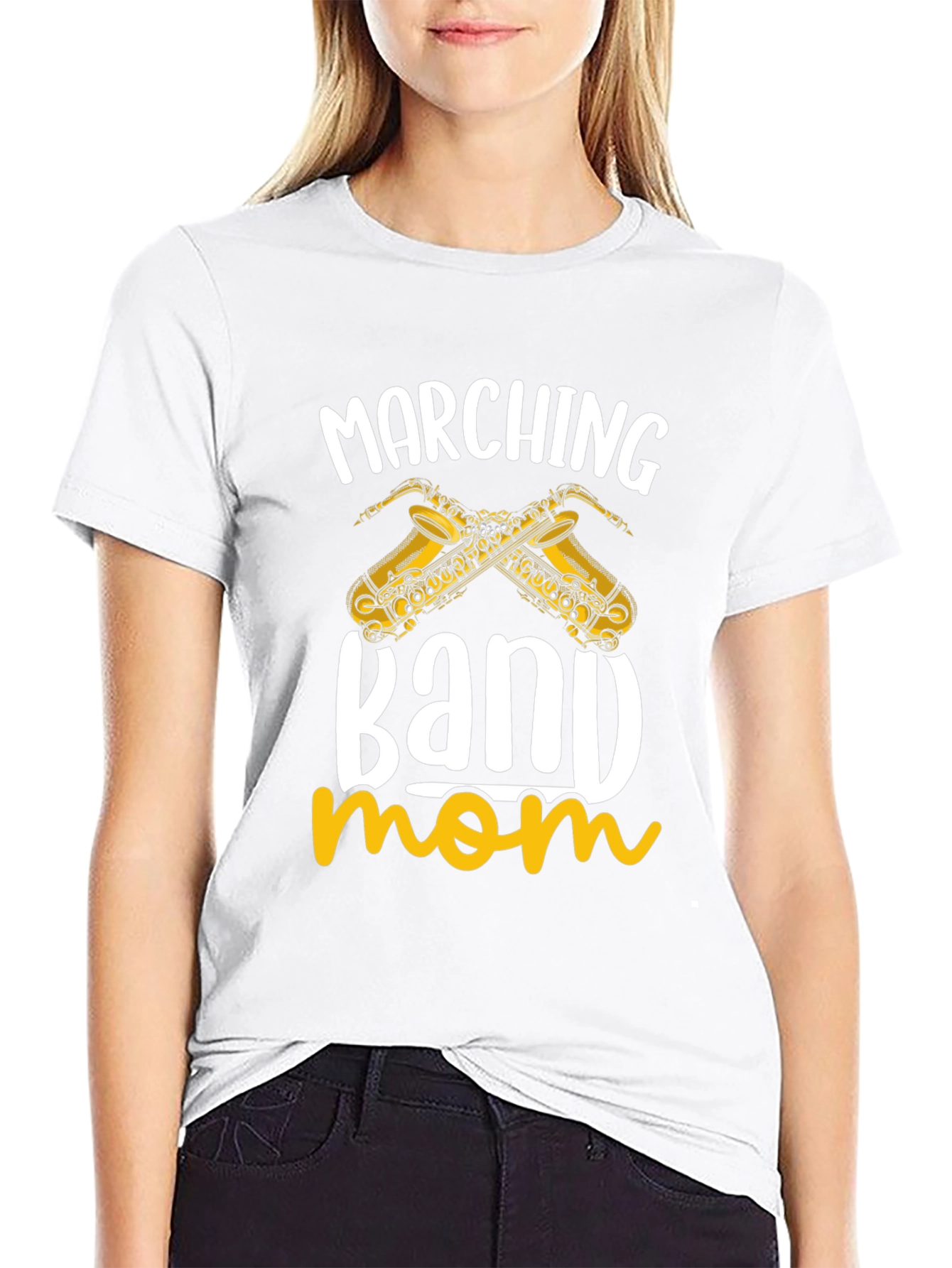 Marching Band Mom T-Shirt - Saxophone Design