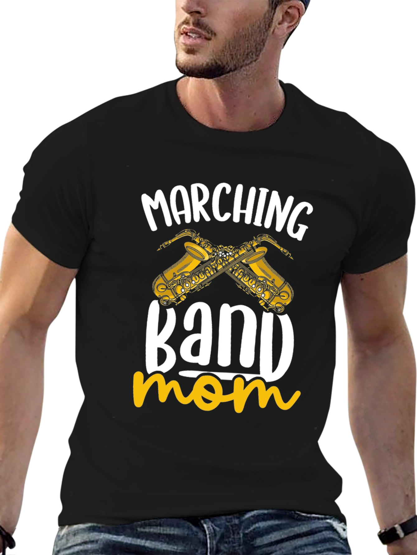 Marching Band Mom T-Shirt - Saxophone Design