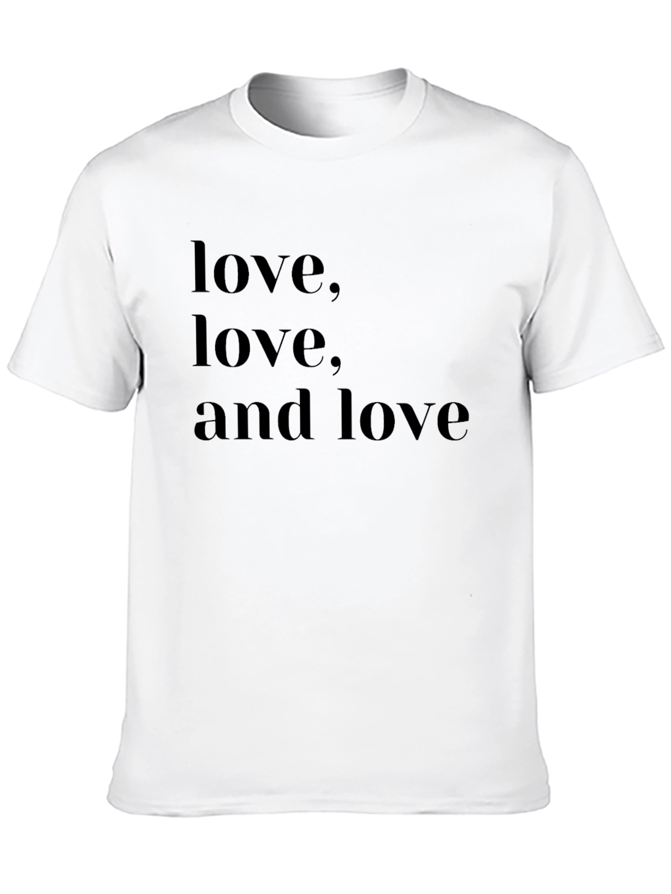 Love Print Black Cotton T-Shirt