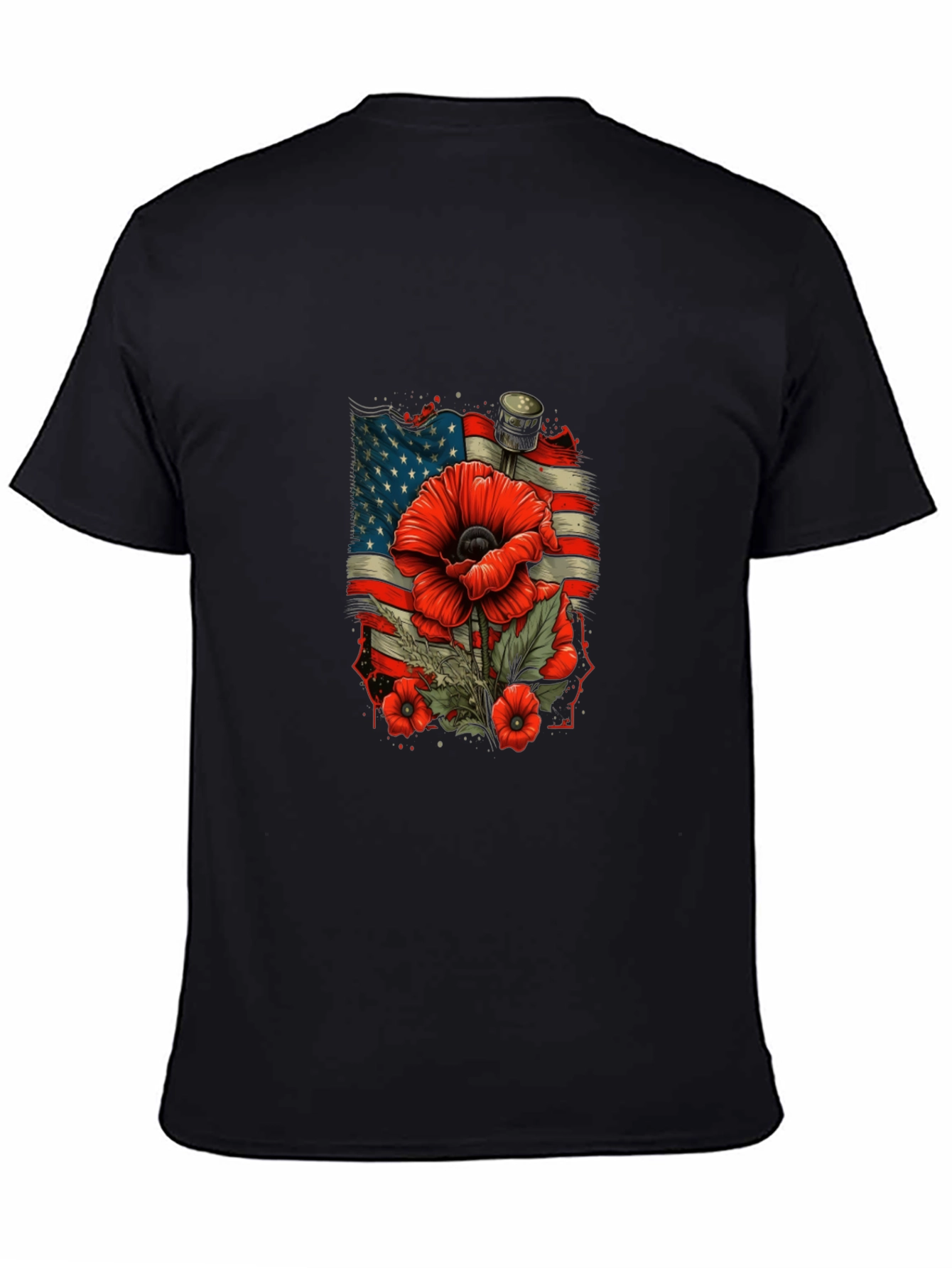 Patriotic Poppy T-Shirt - American Flag Remembrance