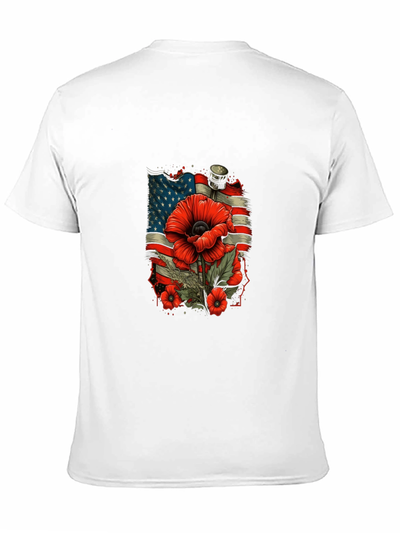 Patriotic Poppy T-Shirt - American Flag Remembrance
