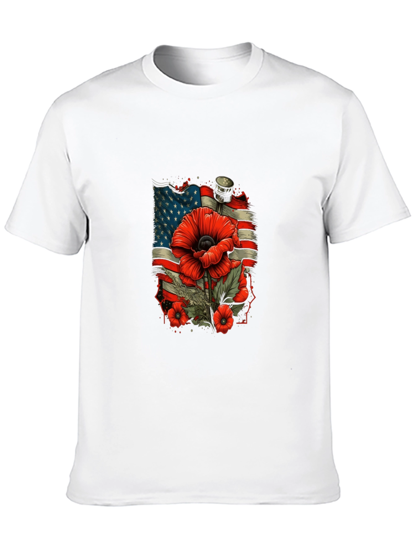 Patriotic Poppy T-Shirt - American Flag Remembrance