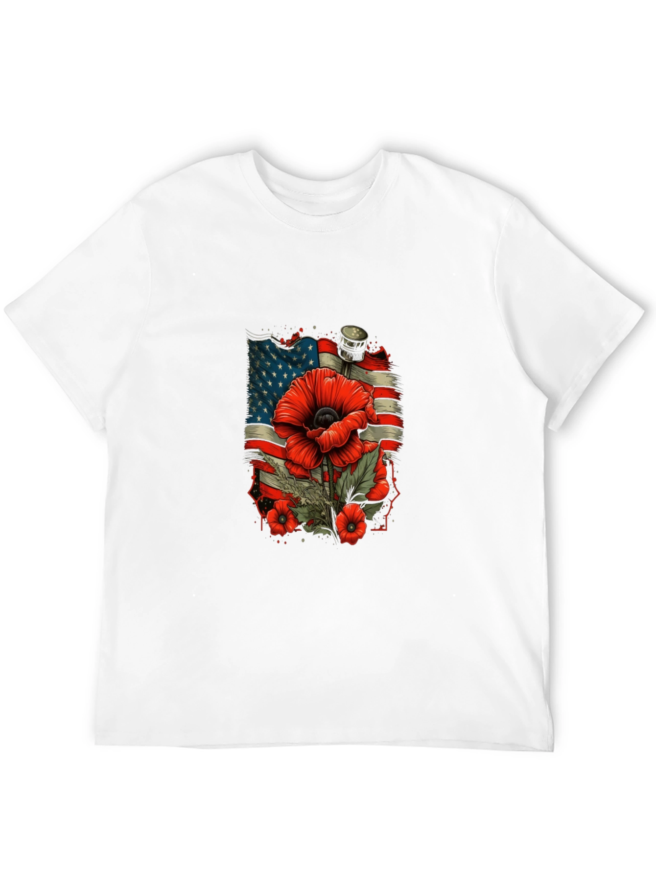 Patriotic Poppy T-Shirt - American Flag Remembrance