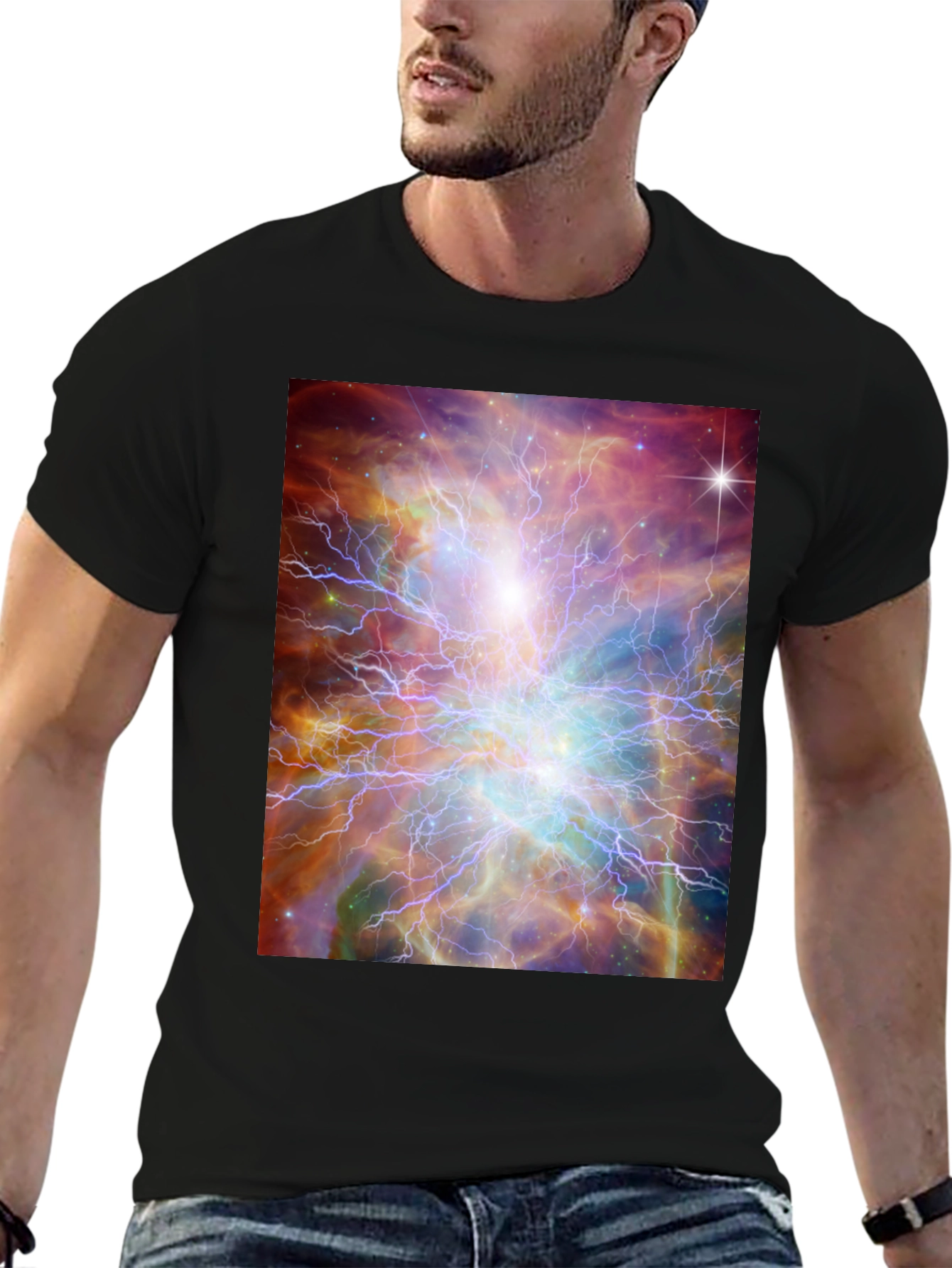 Nebula Graphic T-Shirt - Black Crew Neck Tee