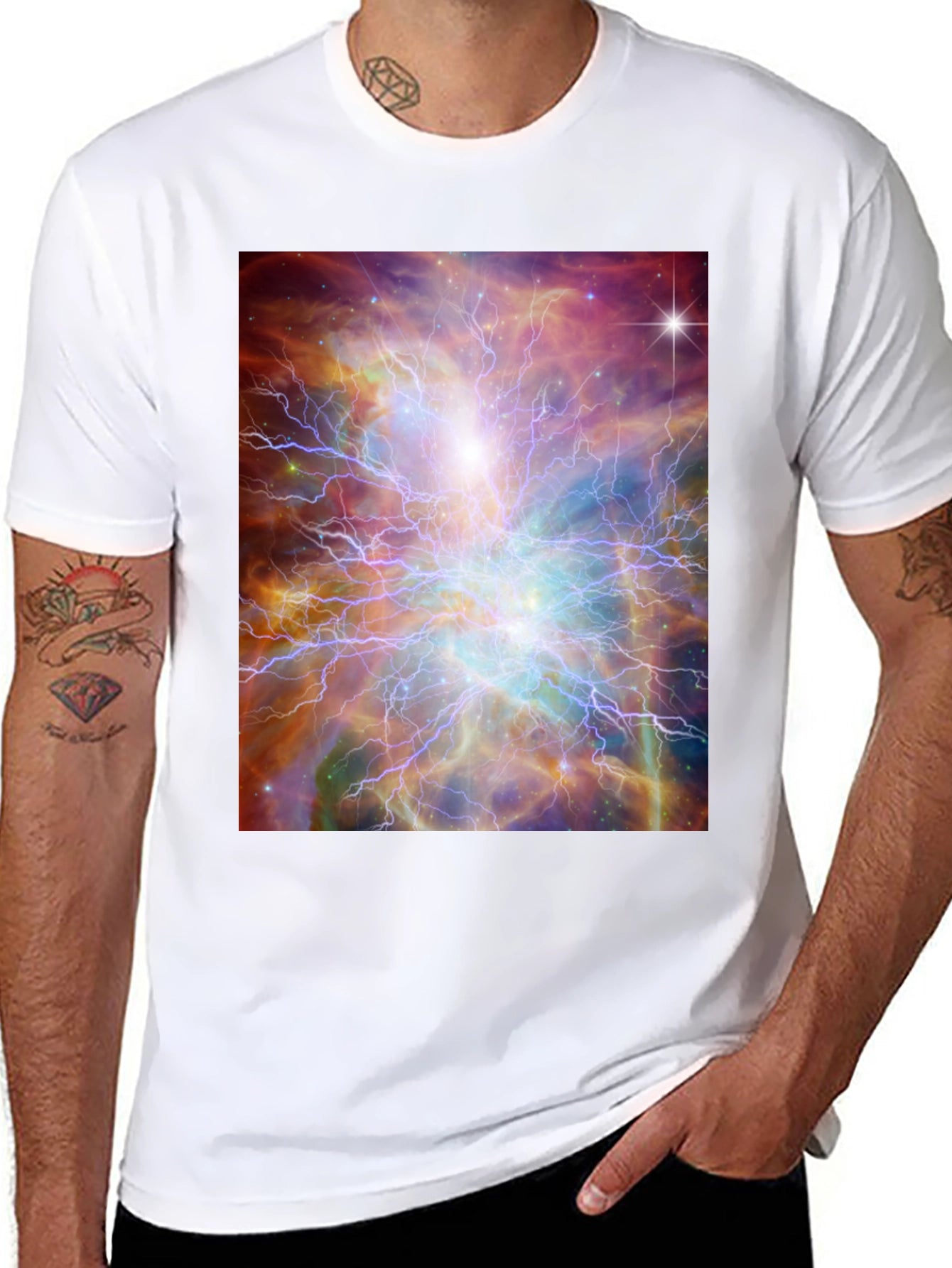 Nebula Graphic T-Shirt - Black Crew Neck Tee