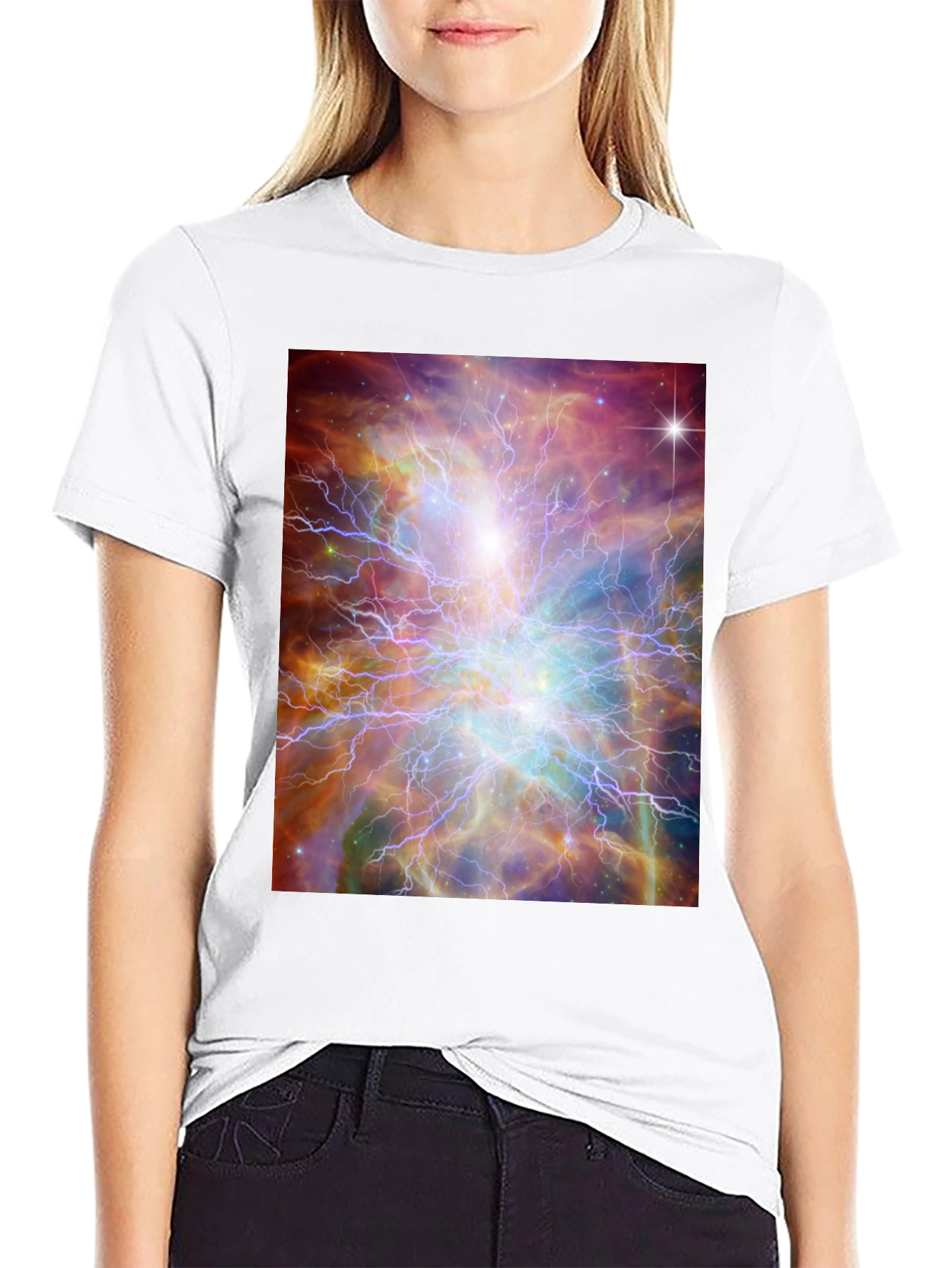 Nebula Graphic T-Shirt - Black Crew Neck Tee