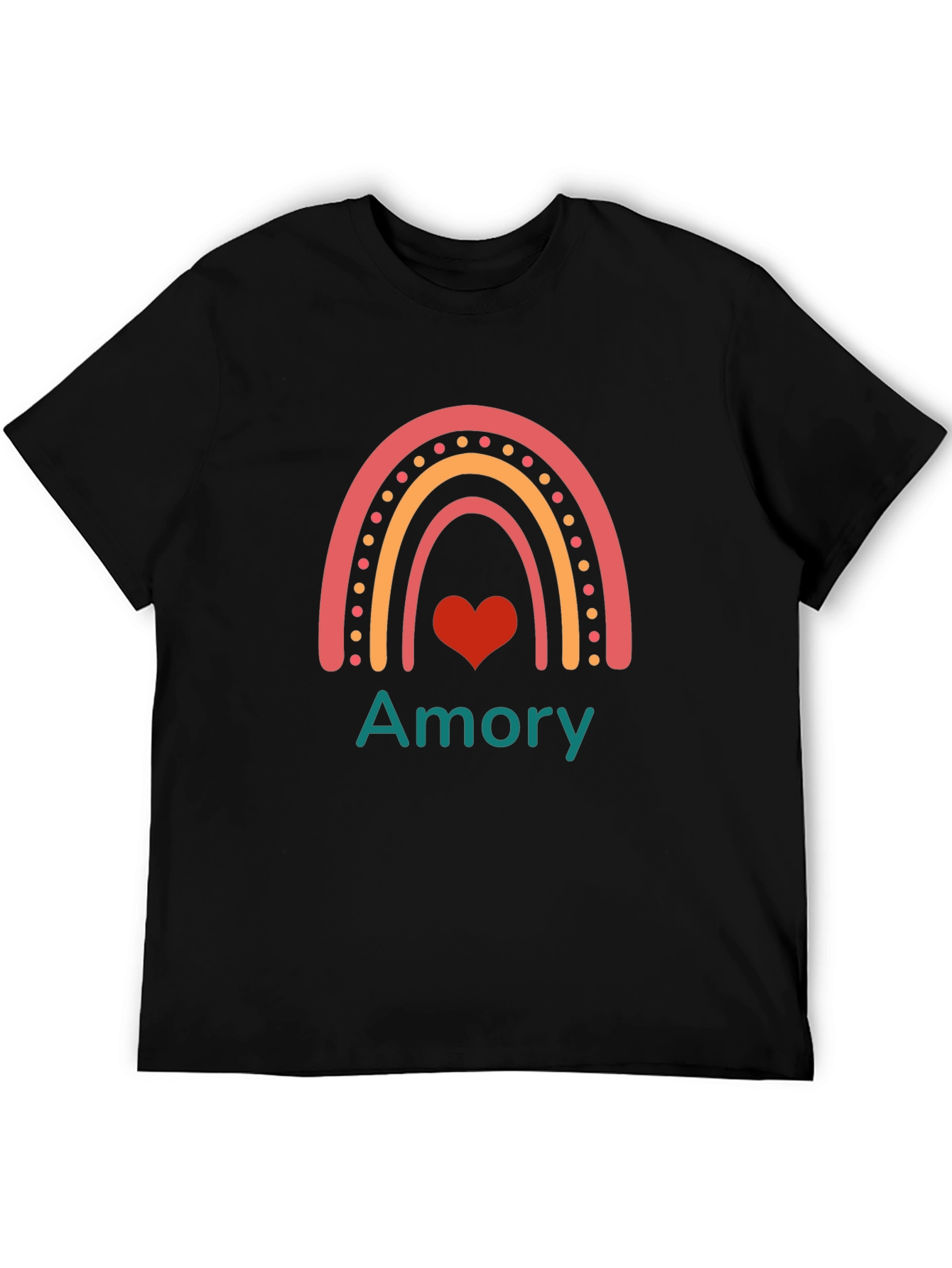 Amory Rainbow Heart Graphic T-Shirt