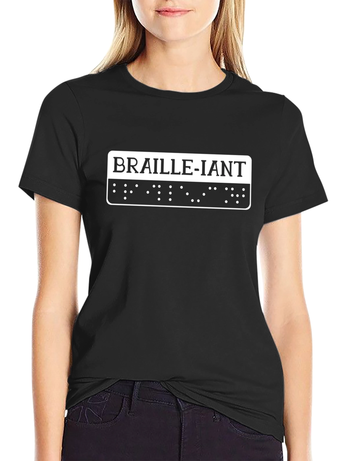 Braille-iant Pun T-Shirt - Black Graphic Tee