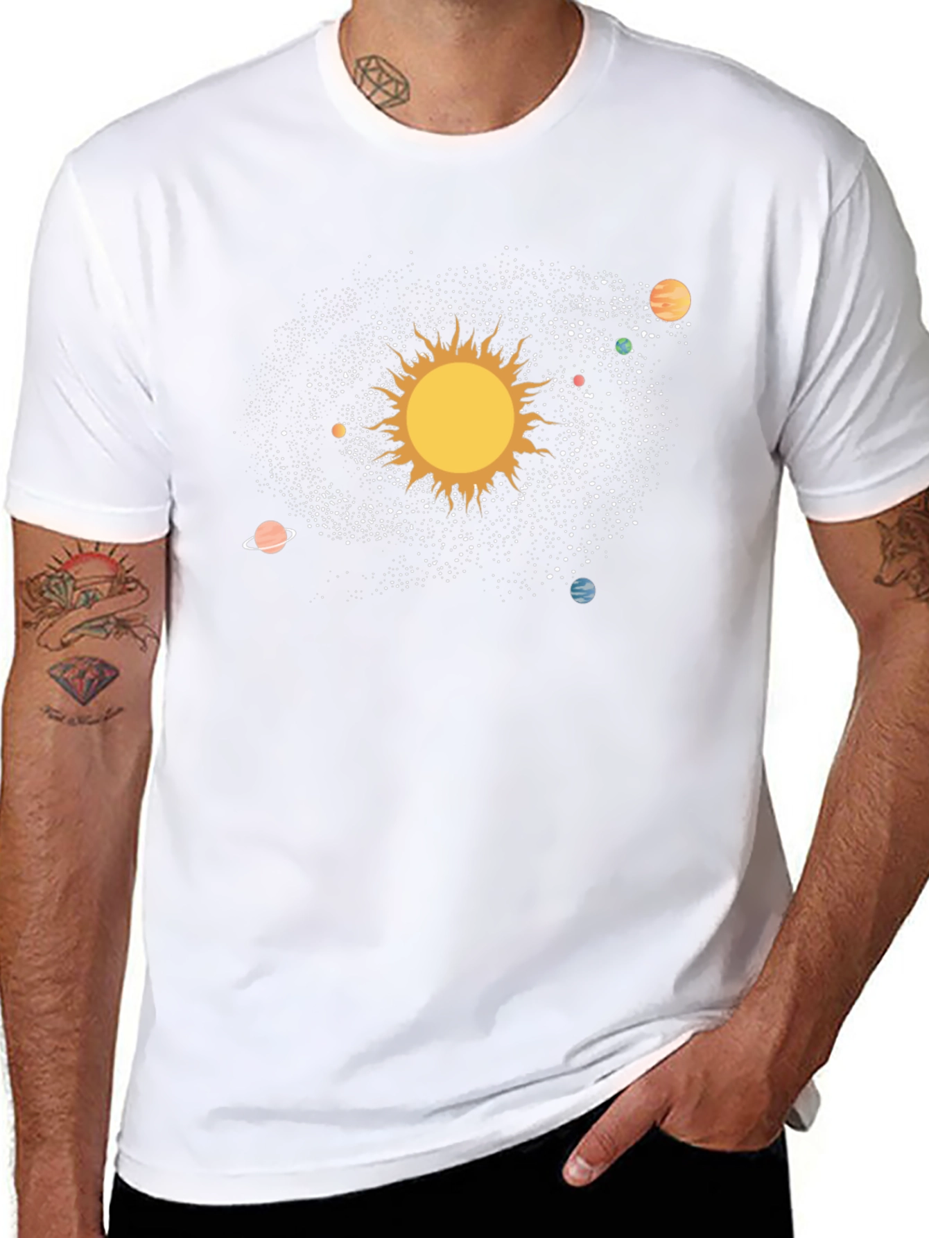 Galaxy Solar System T-Shirt - Mens Black Tee