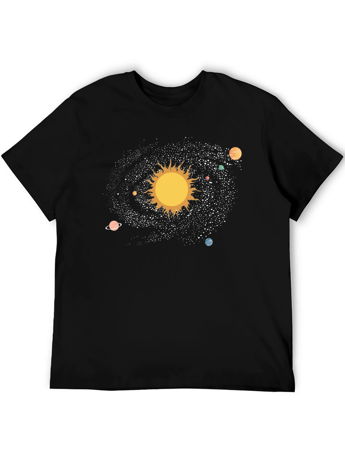 Galaxy Solar System T-Shirt - Mens Black Tee