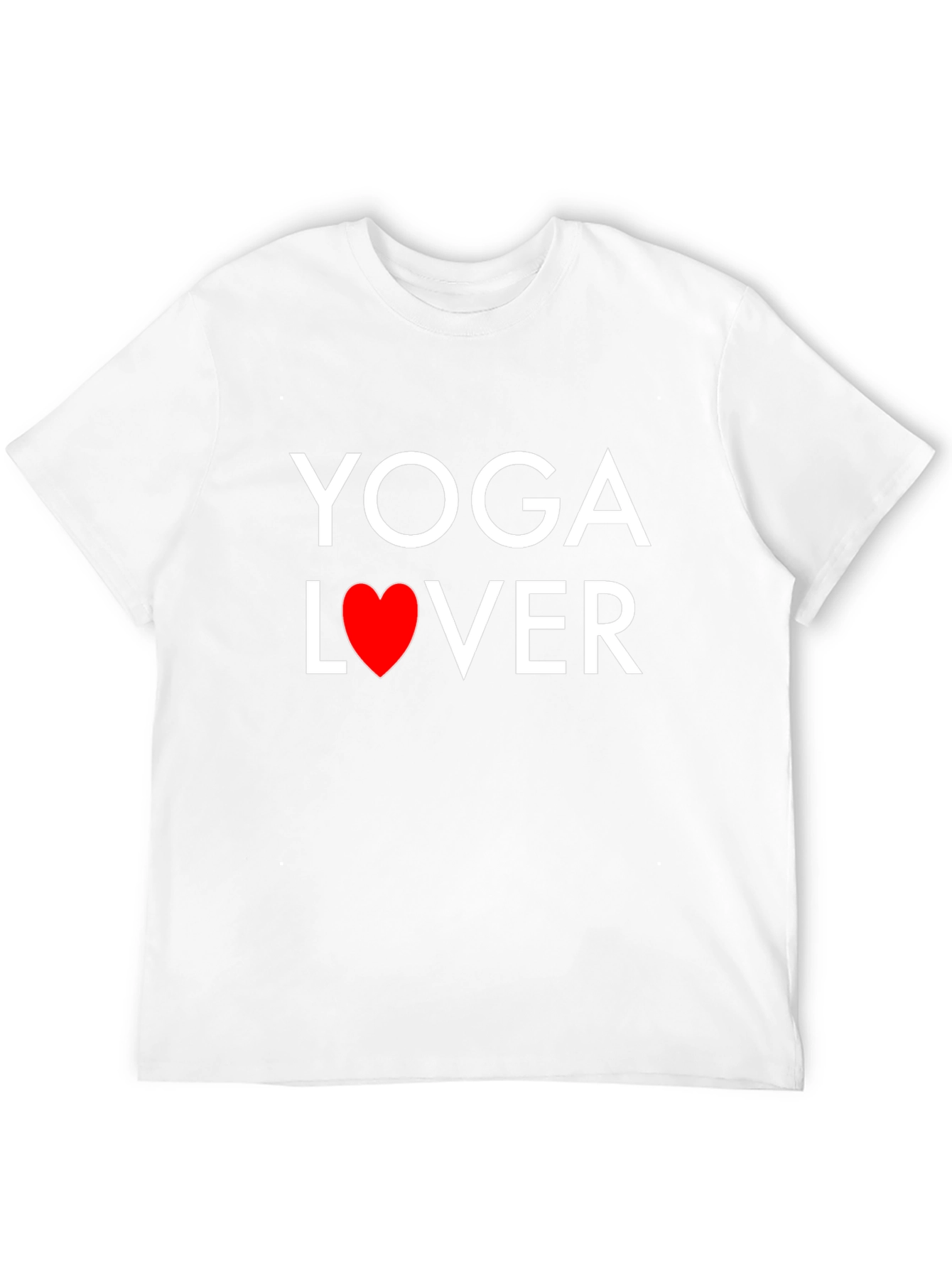 Yoga Lover Black T-Shirt with Heart Graphic