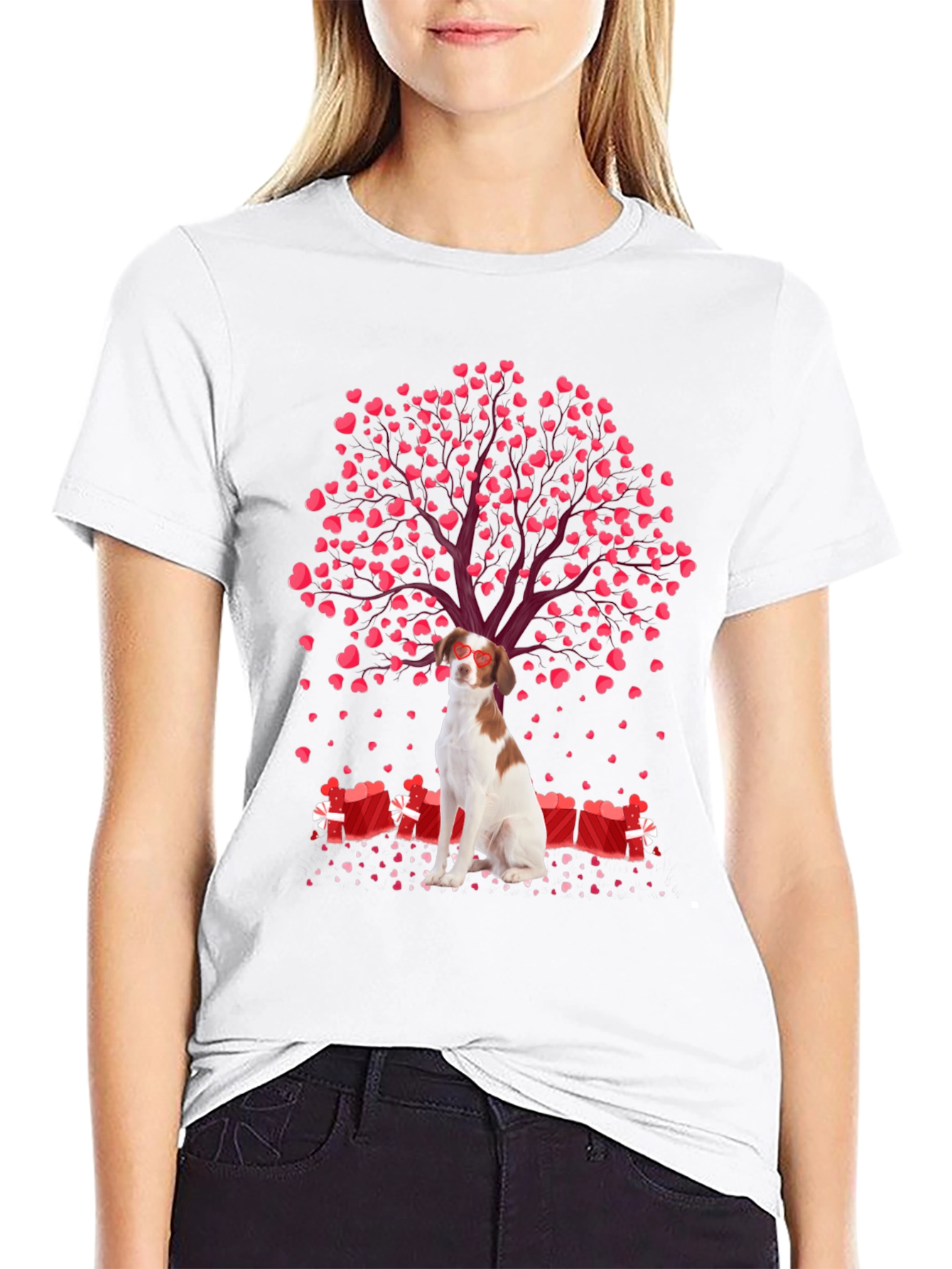 Valentines Dog T-Shirt - Heart Tree and Gifts