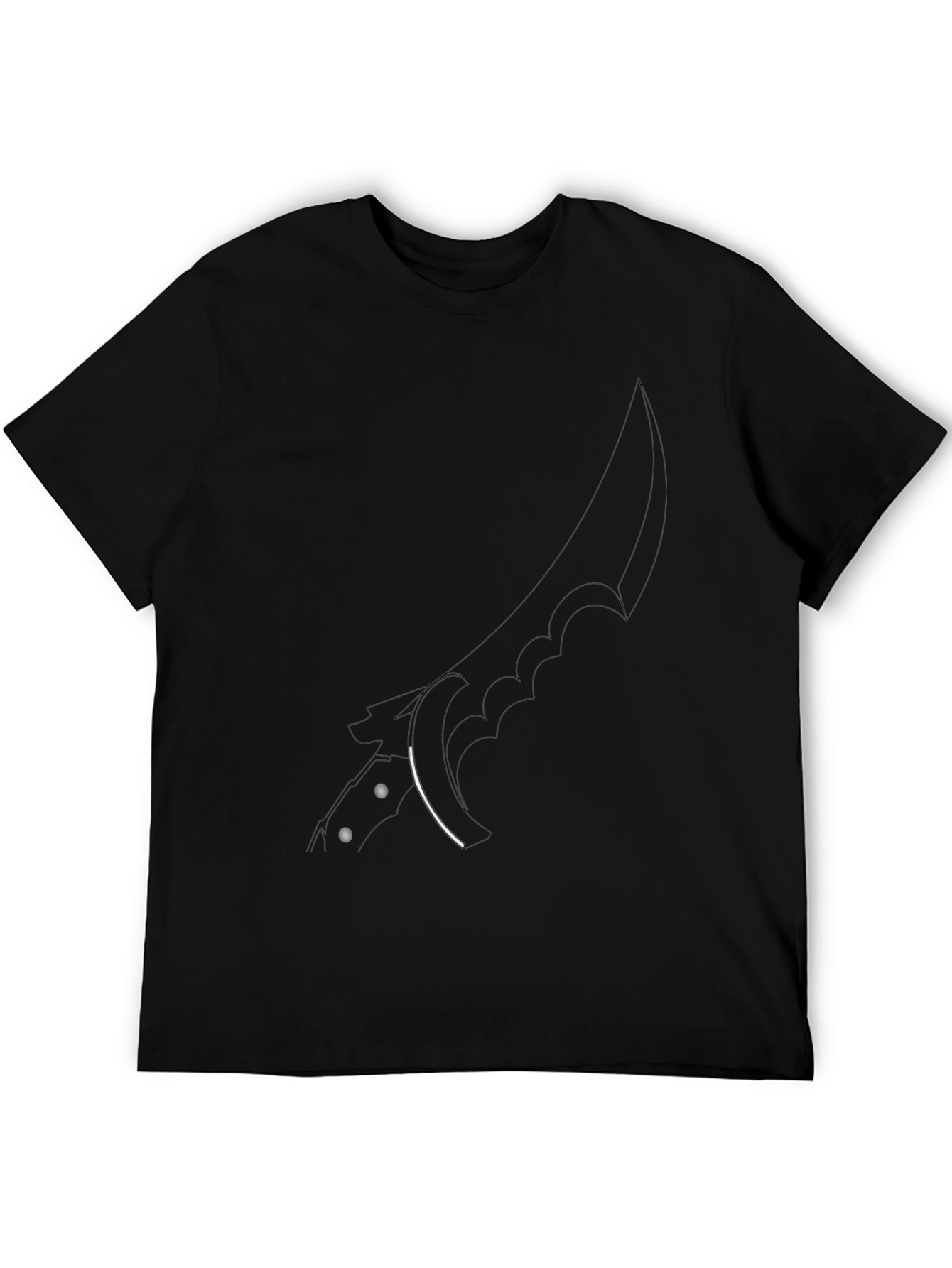 Graphic Tee - Sword Design Black T-Shirt