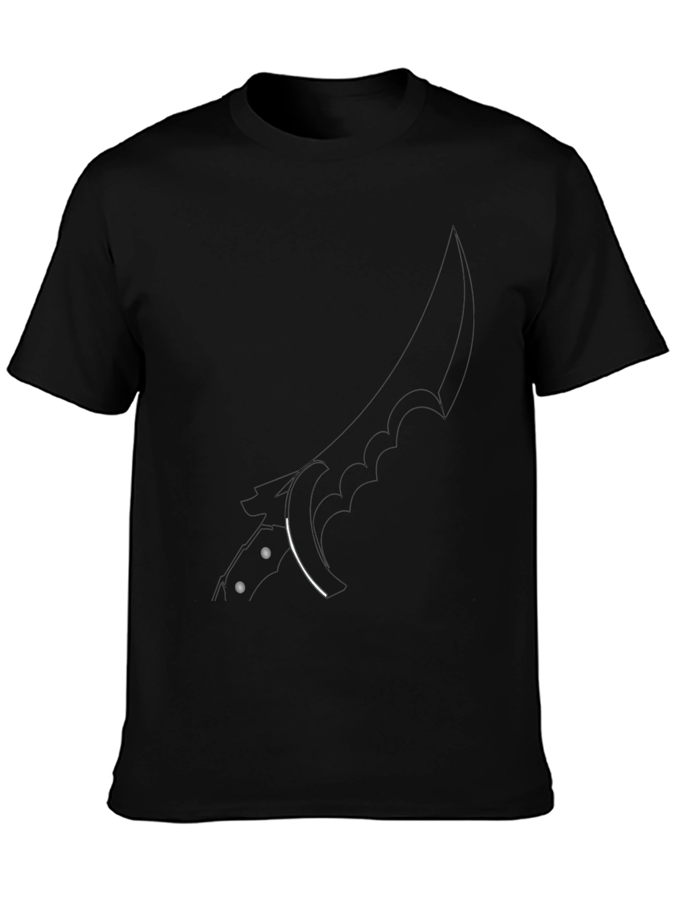 Graphic Tee - Sword Design Black T-Shirt