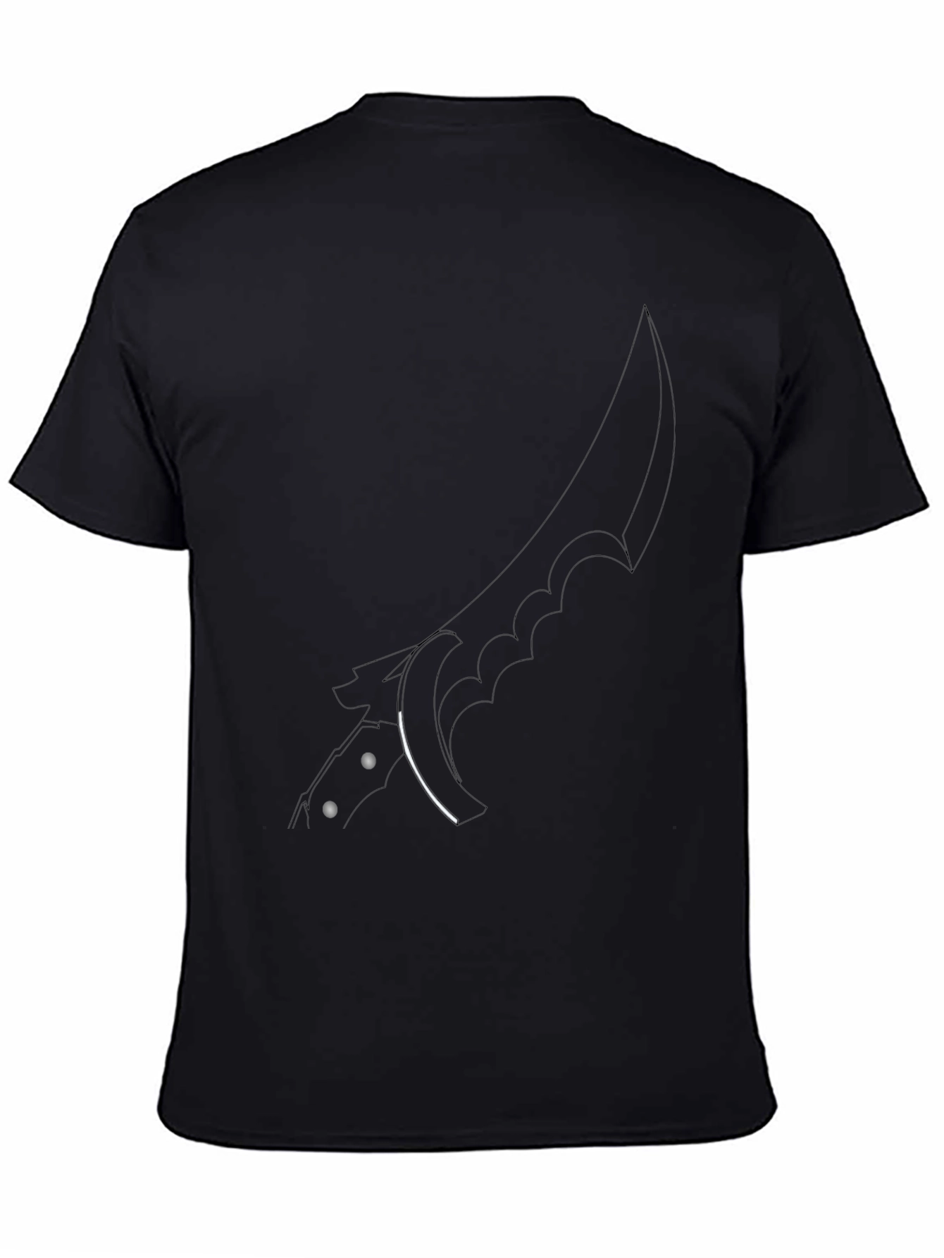 Graphic Tee - Sword Design Black T-Shirt