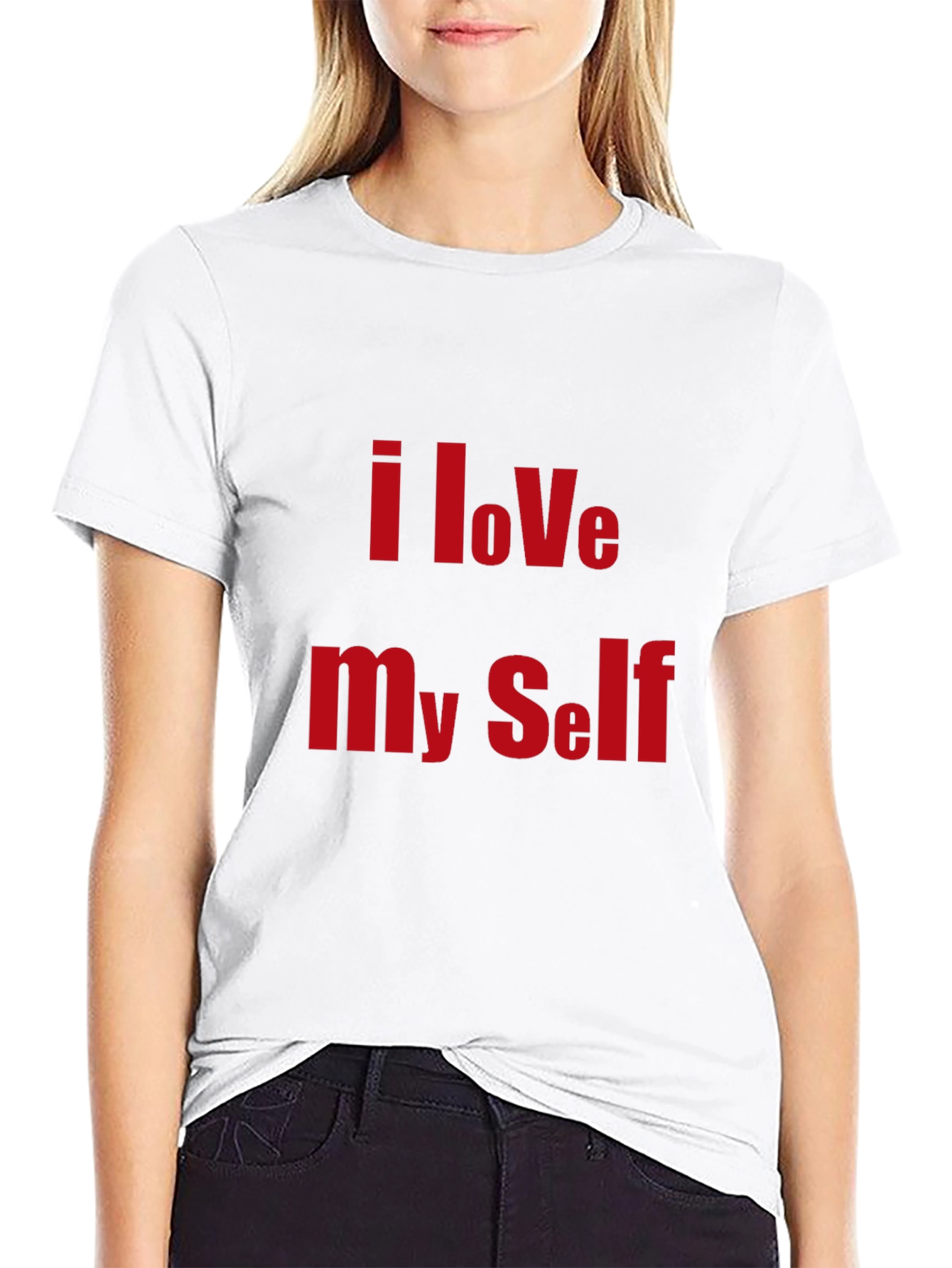 I Love Myself Black Graphic T-Shirt