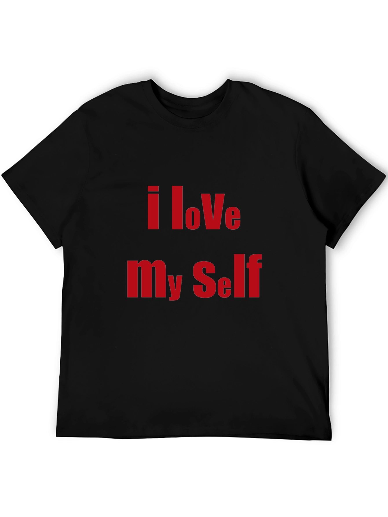 I Love Myself Black Graphic T-Shirt