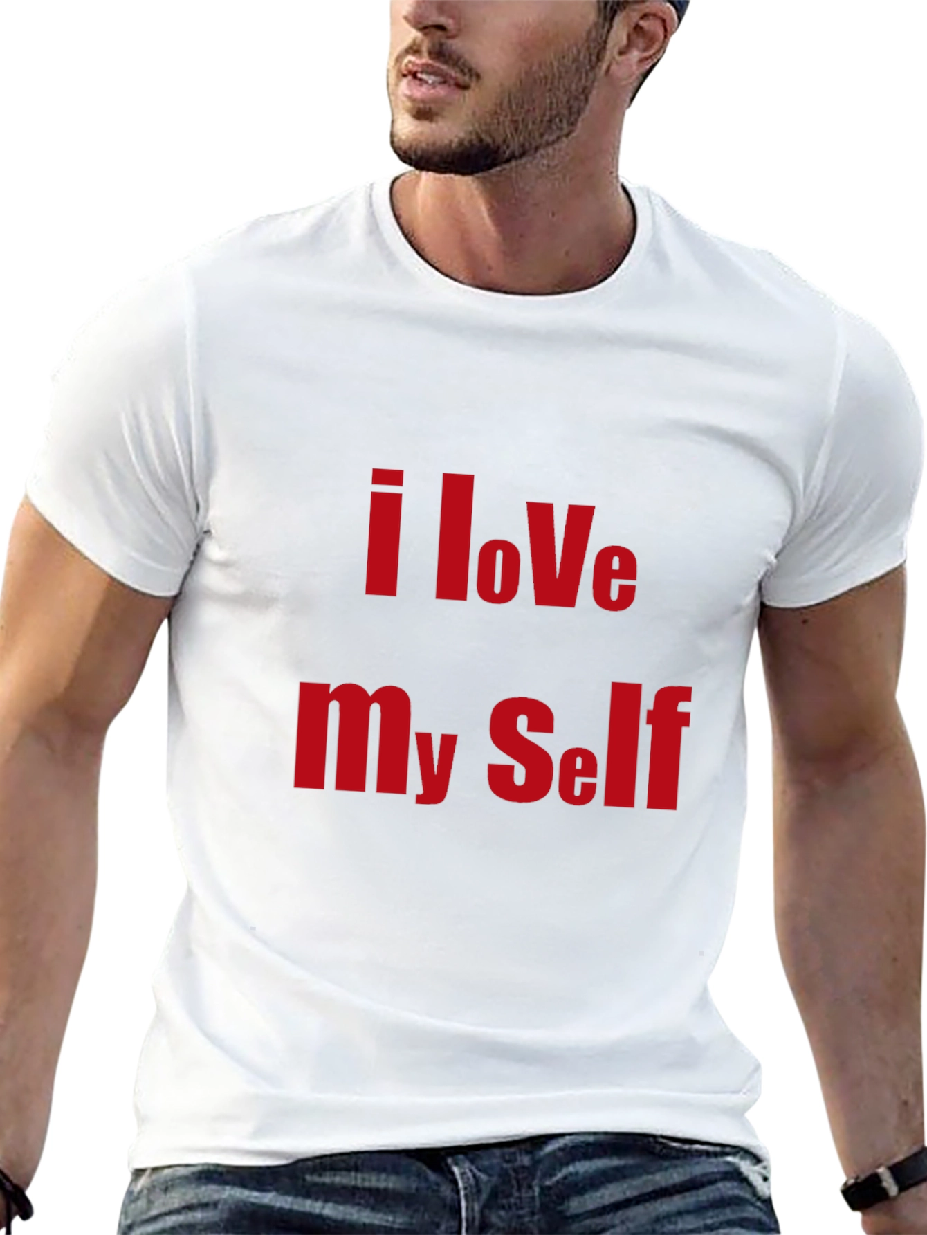 I Love Myself Black Graphic T-Shirt