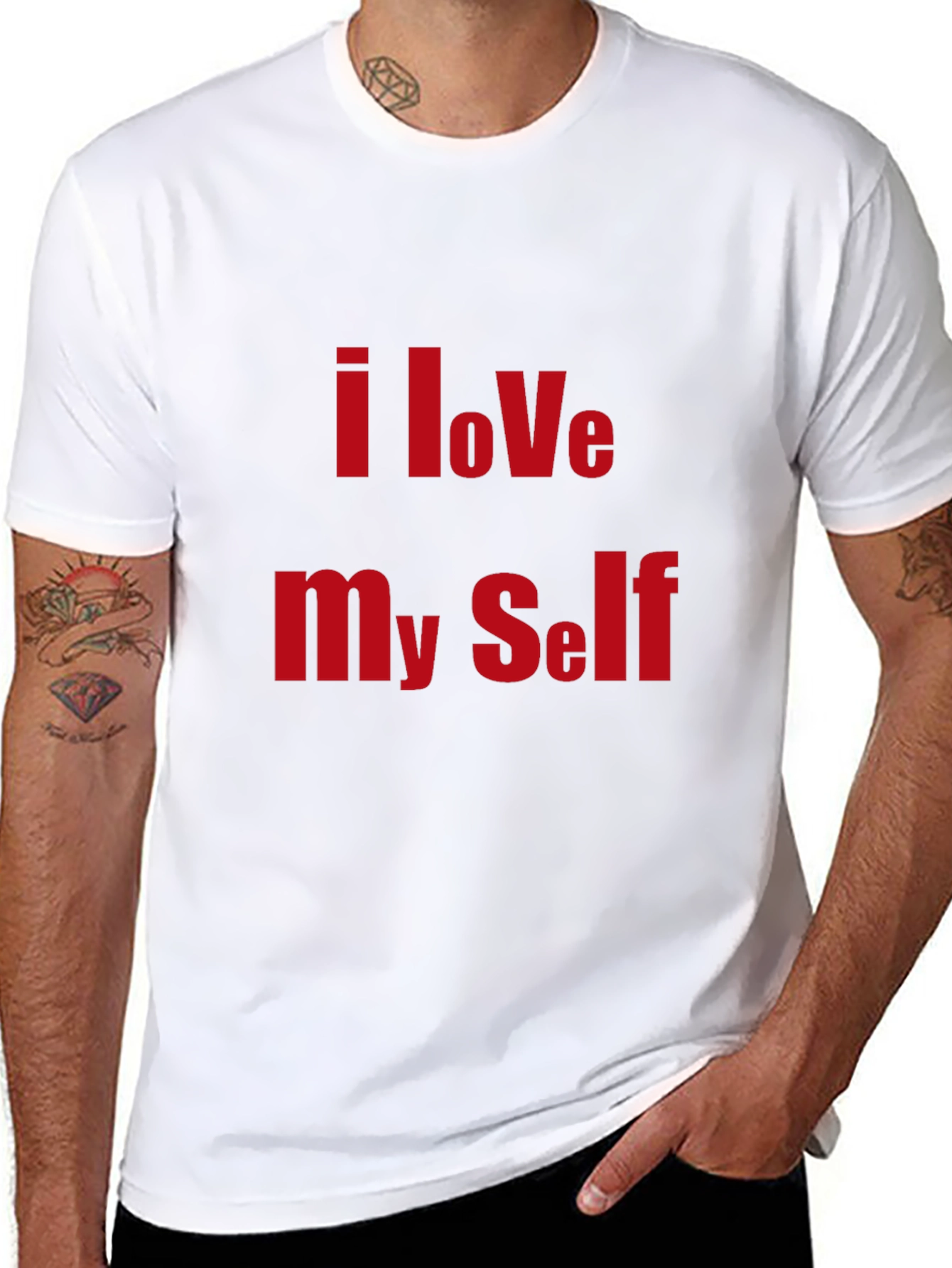 I Love Myself Black Graphic T-Shirt