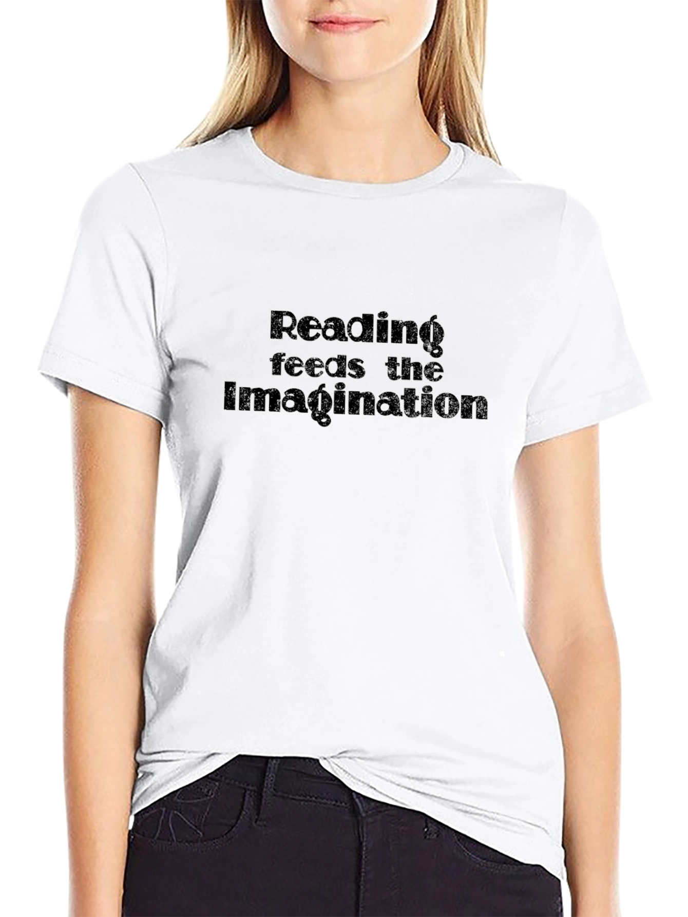 Reading Feeds Imagination Black T-Shirt