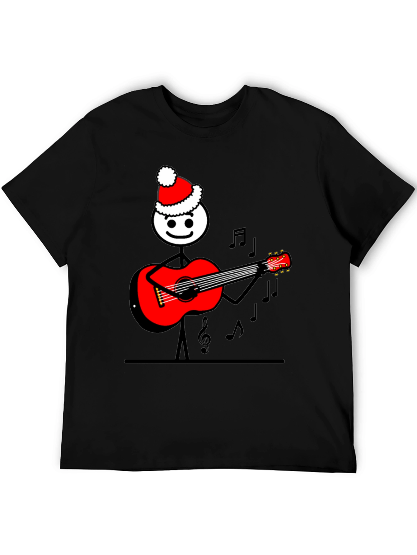 Christmas Guitar Stick Figure T-Shirt