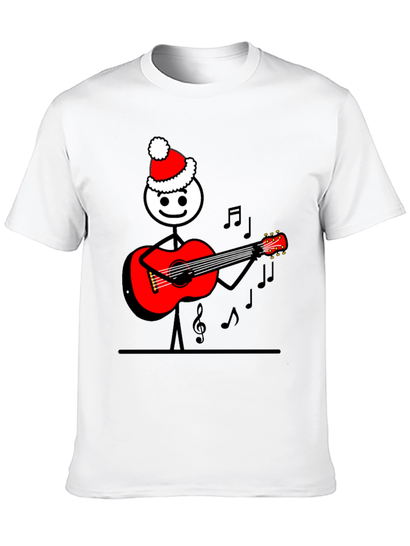 Christmas Guitar Stick Figure T-Shirt