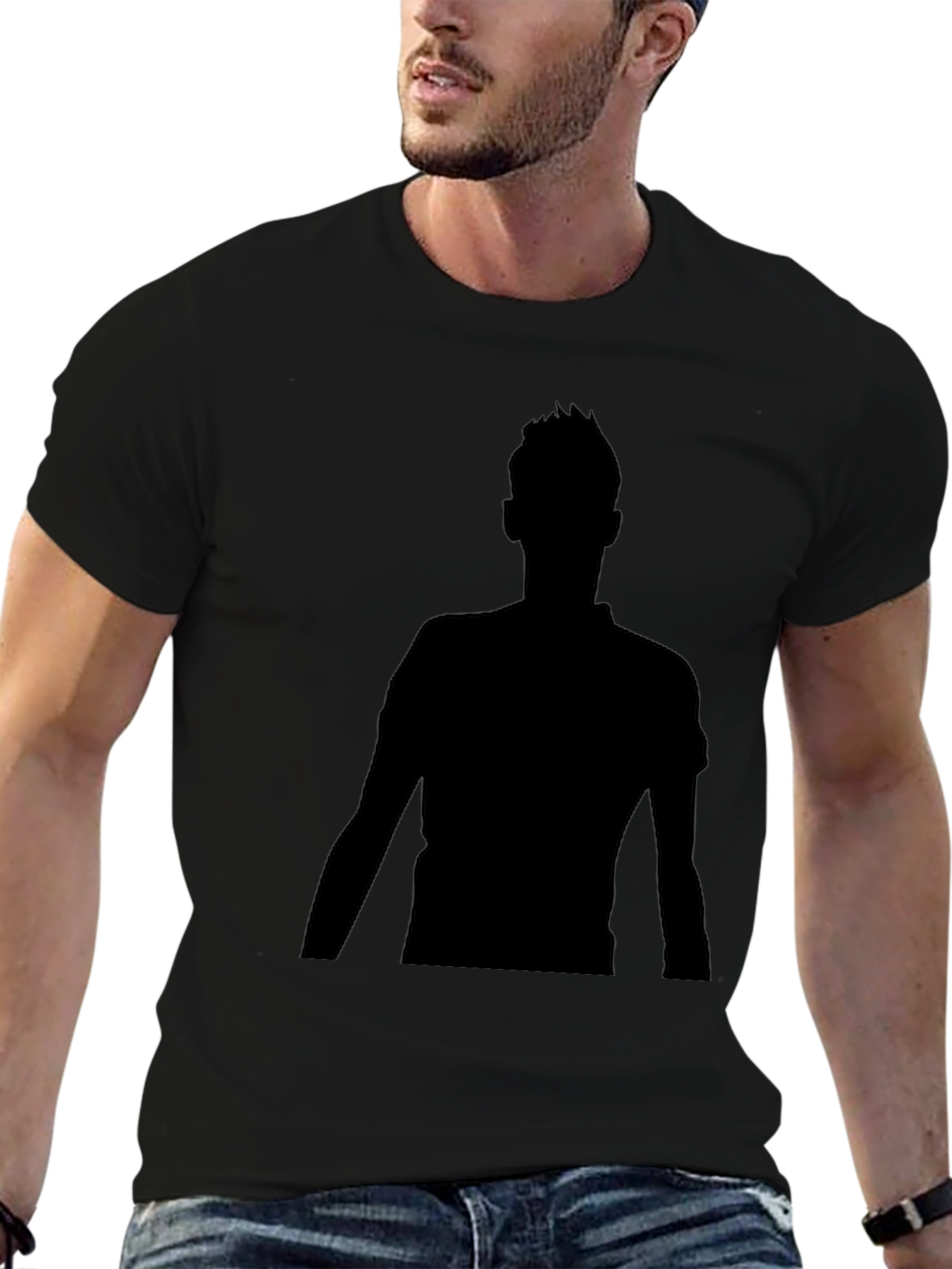 Mens Silhouette Graphic Black T-Shirt