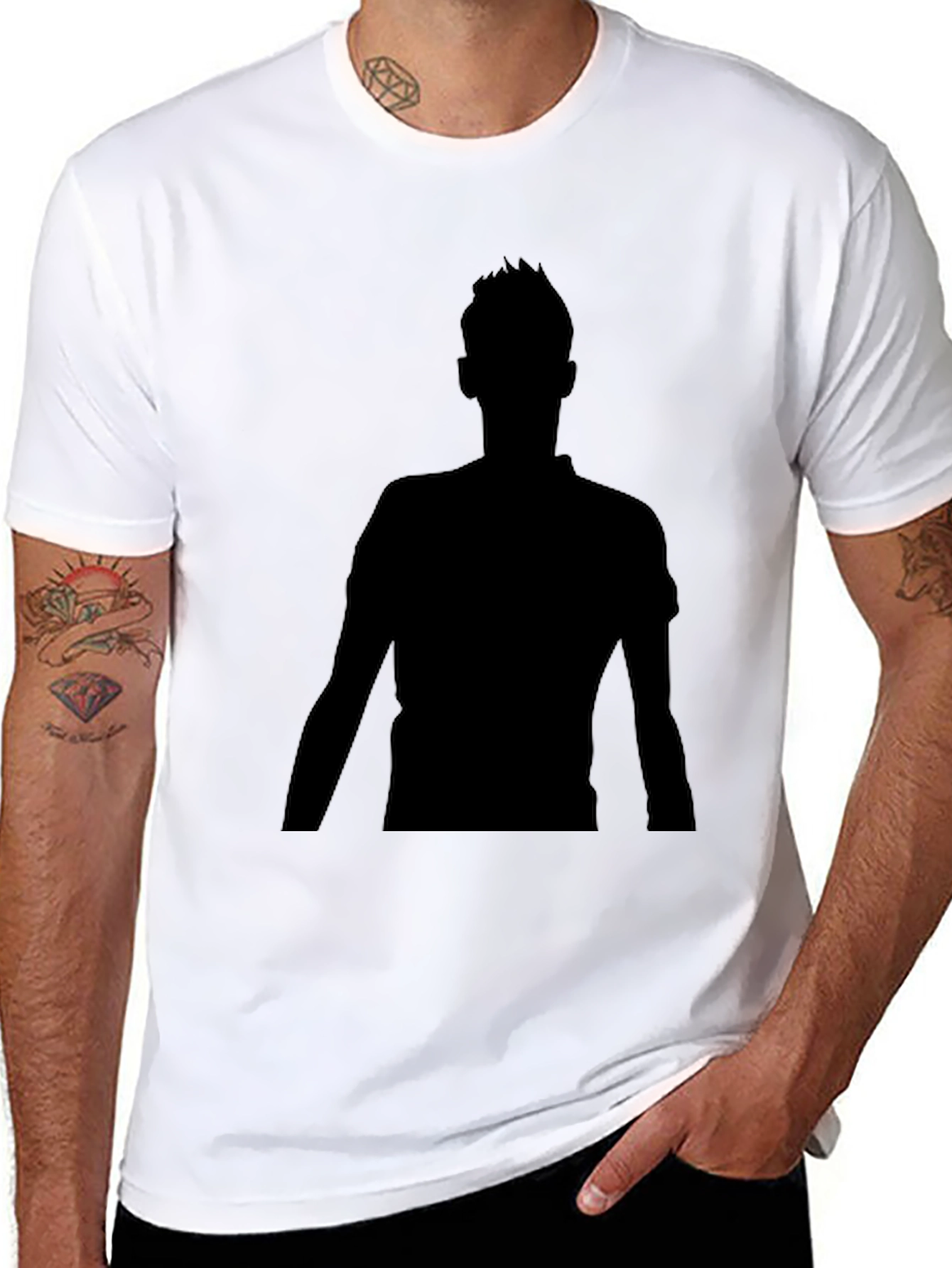 Mens Silhouette Graphic Black T-Shirt
