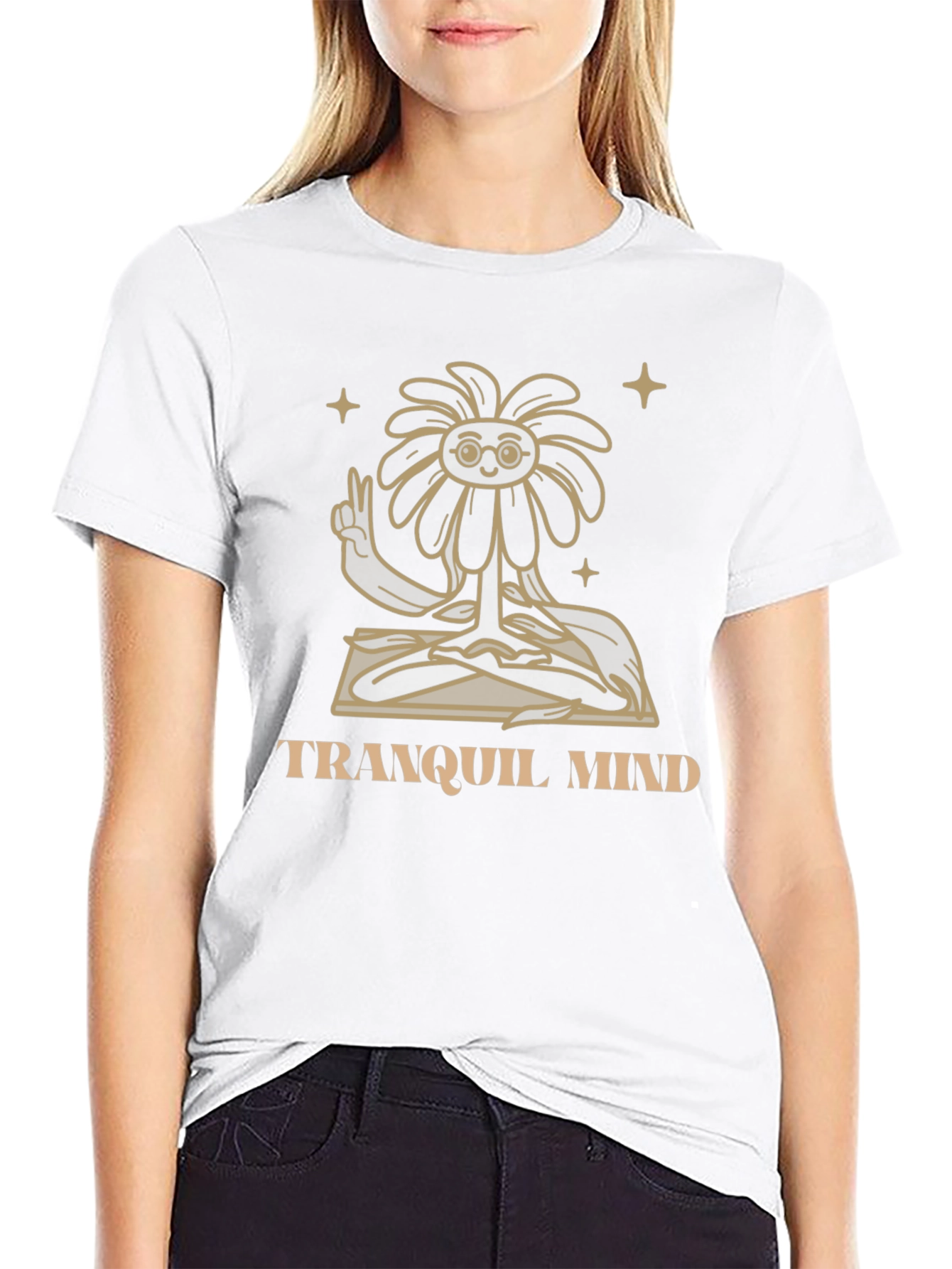 Tranquil Mind Graphic T-Shirt - Yoga Flower Meditation Tee