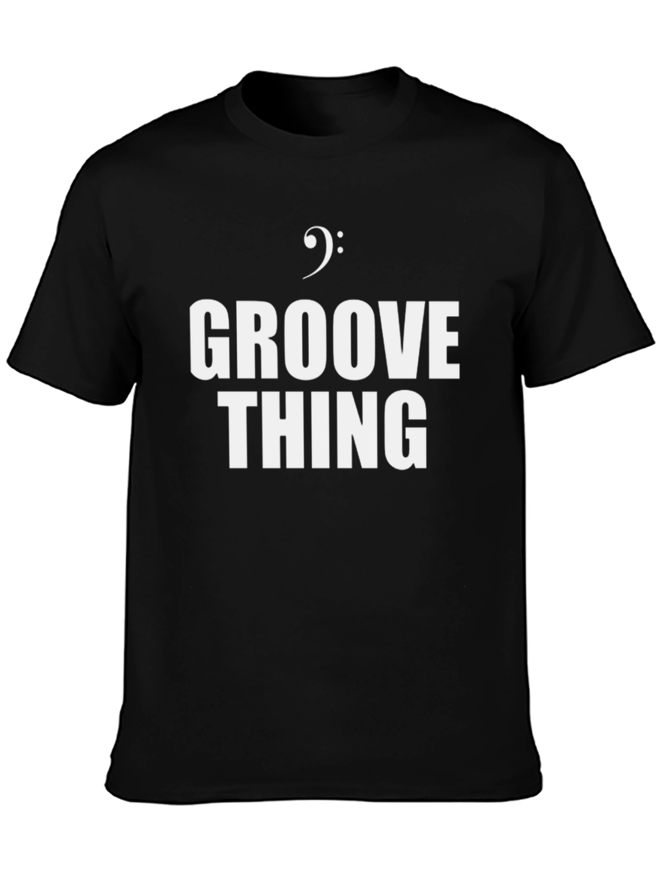 Groove Thing Black T-Shirt - Bass Clef Music Tee