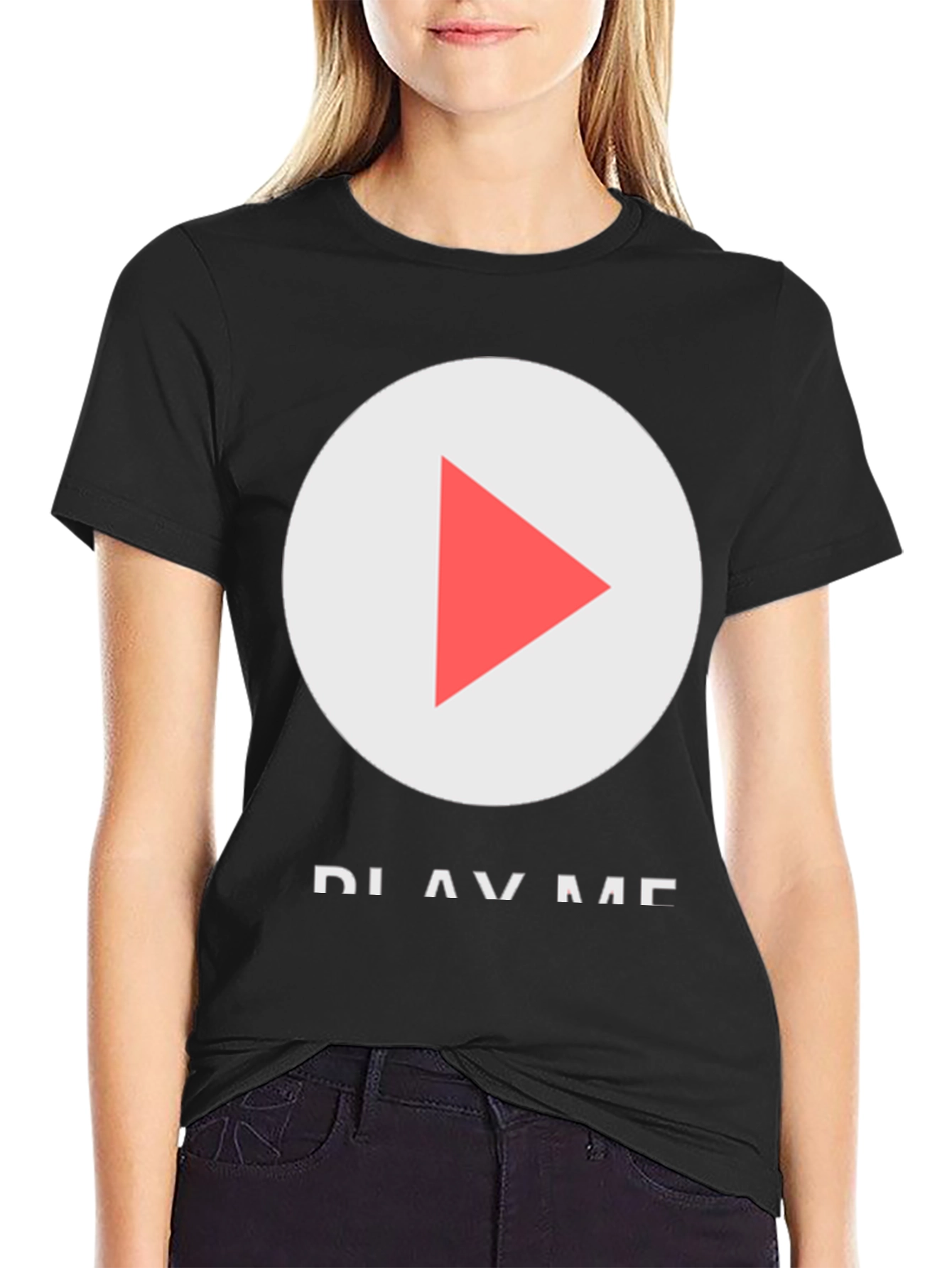 Play Me Graphic Tee - Black Cotton T-Shirt