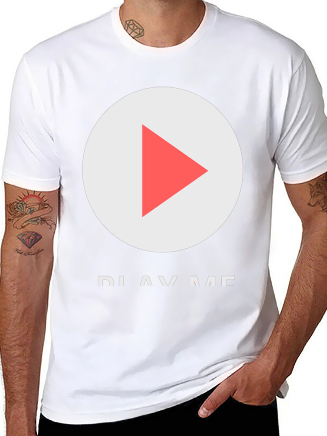 Play Me Graphic Tee - Black Cotton T-Shirt