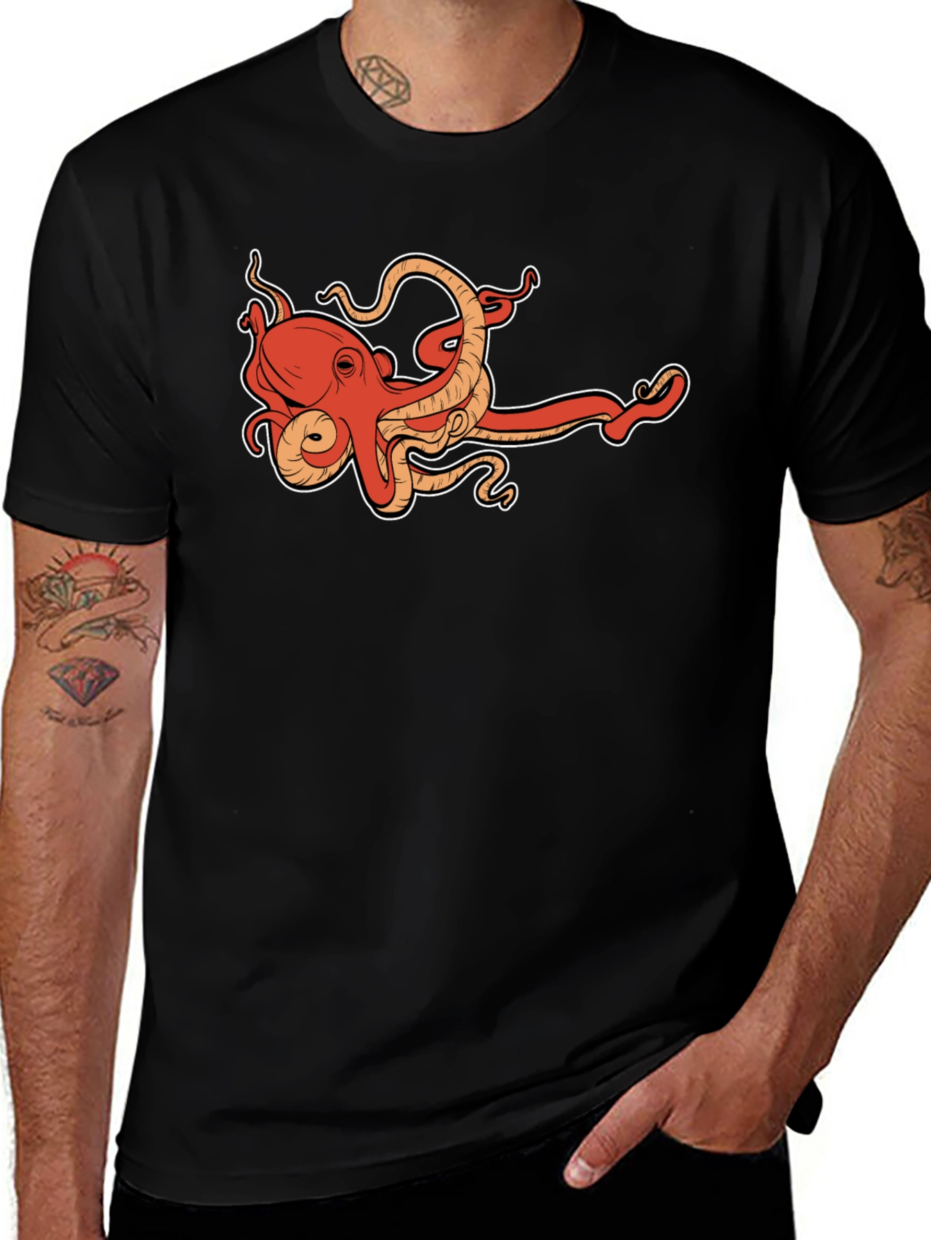 Octopus Graphic Tee - Cool Sea Creature Design