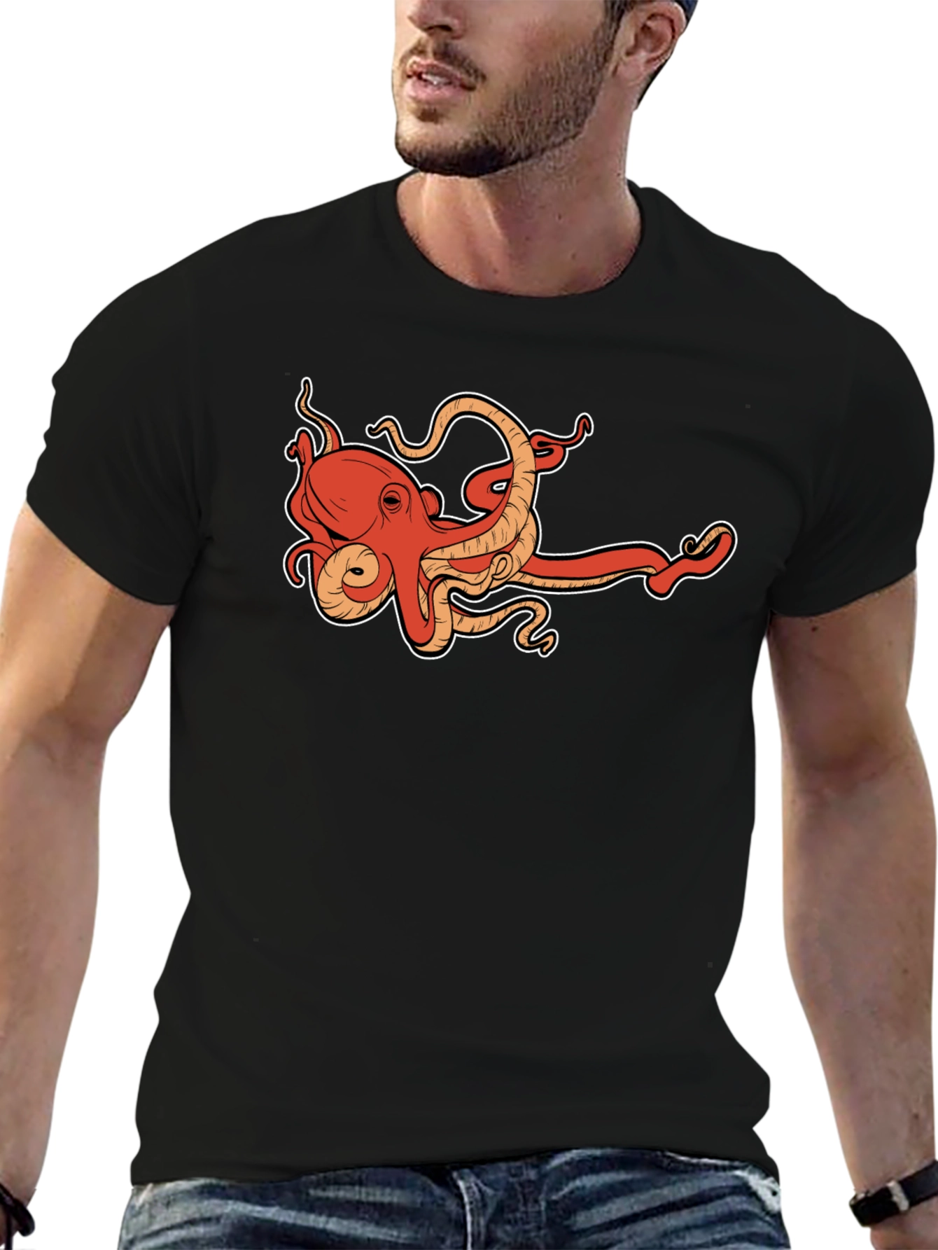 Octopus Graphic Tee - Cool Sea Creature Design