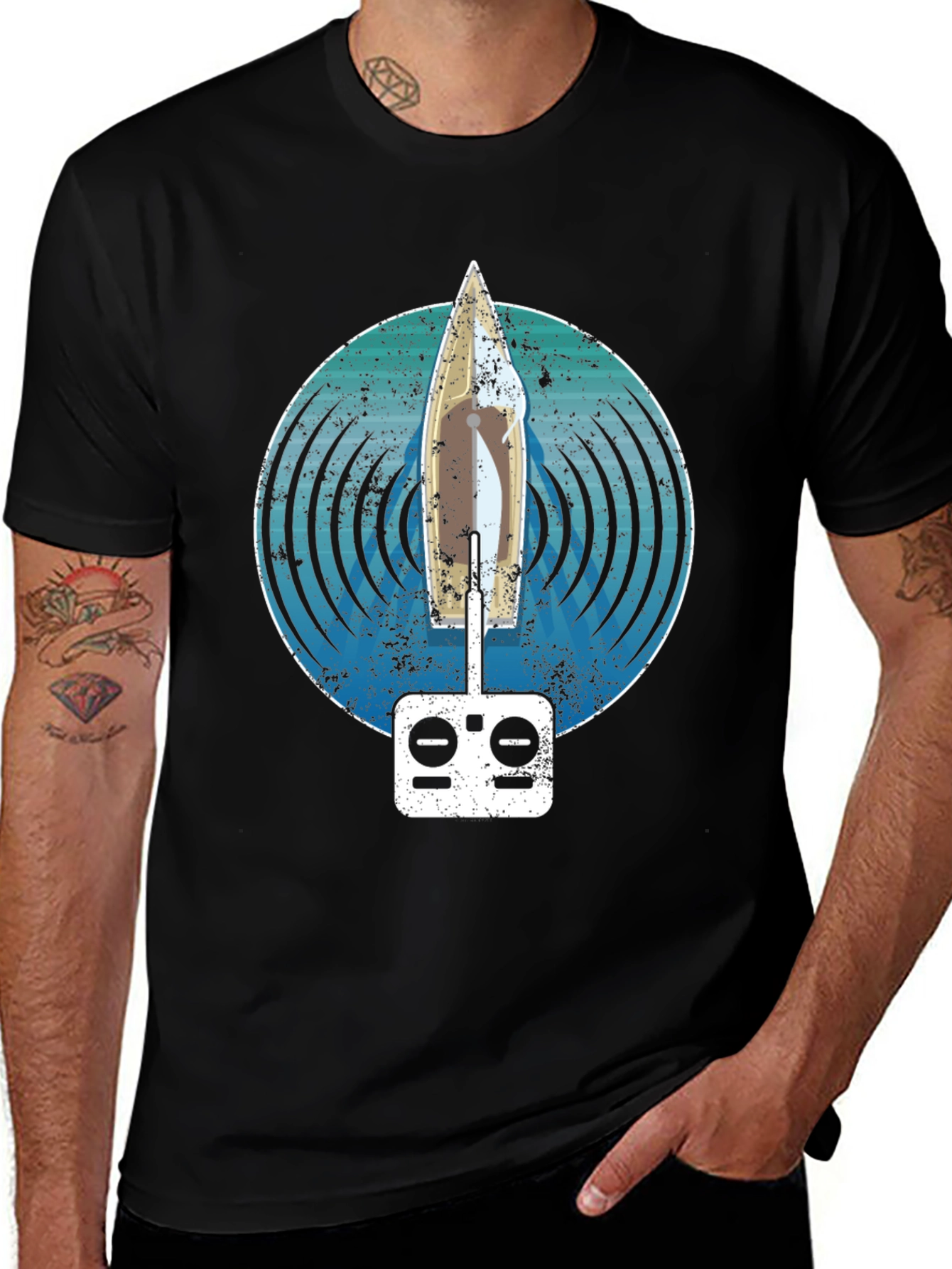 RC Sailboat T-Shirt: Nautical Remote Control Design