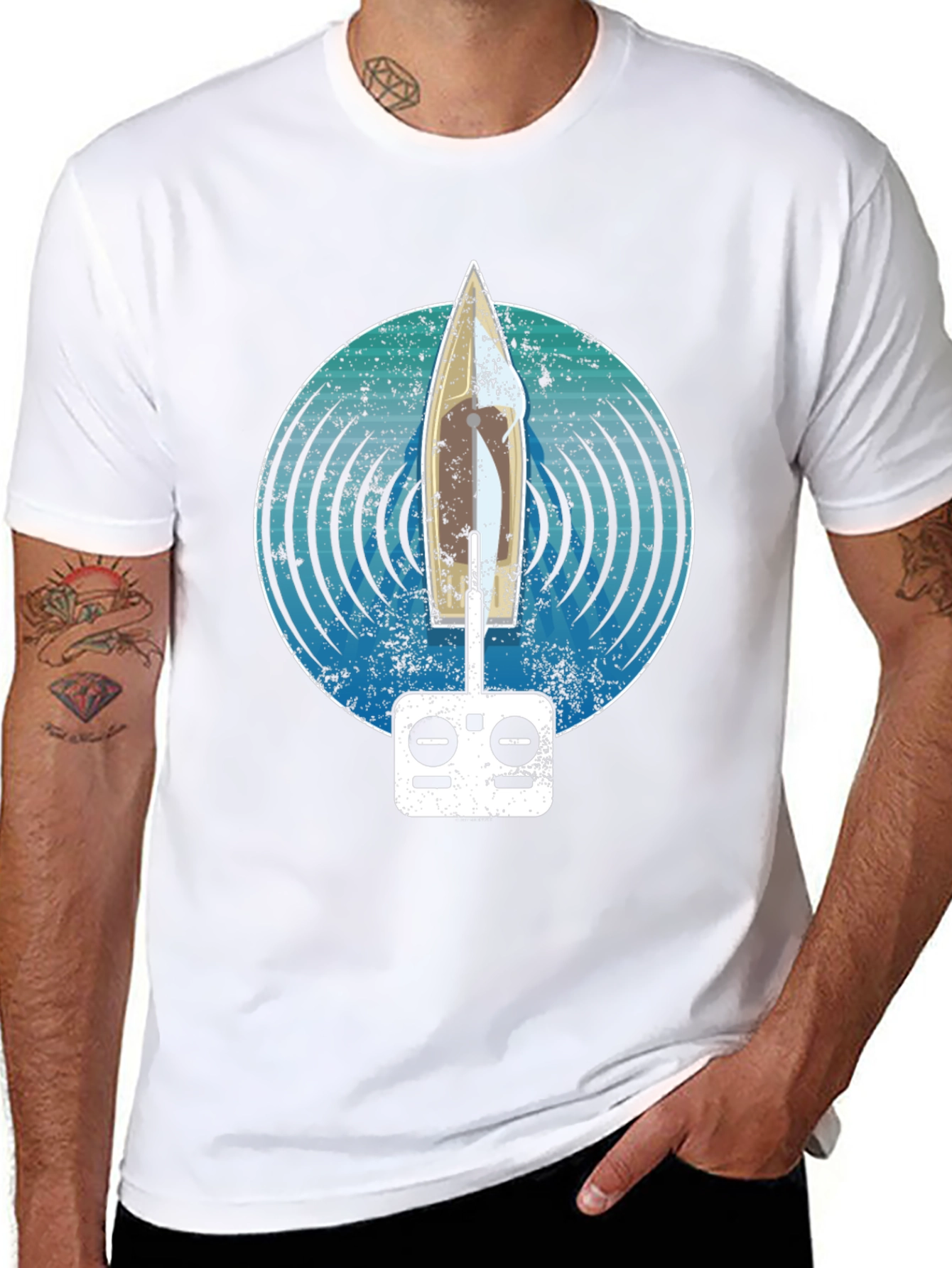 RC Sailboat T-Shirt: Nautical Remote Control Design