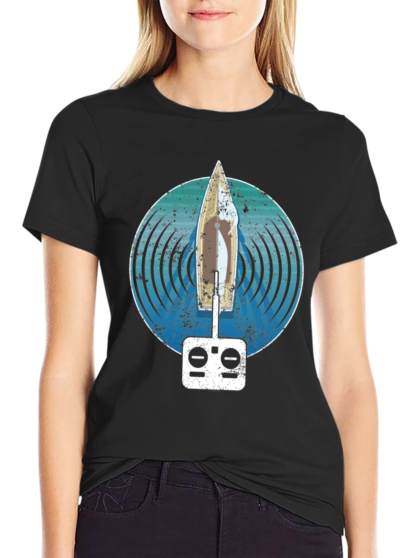 RC Sailboat T-Shirt: Nautical Remote Control Design