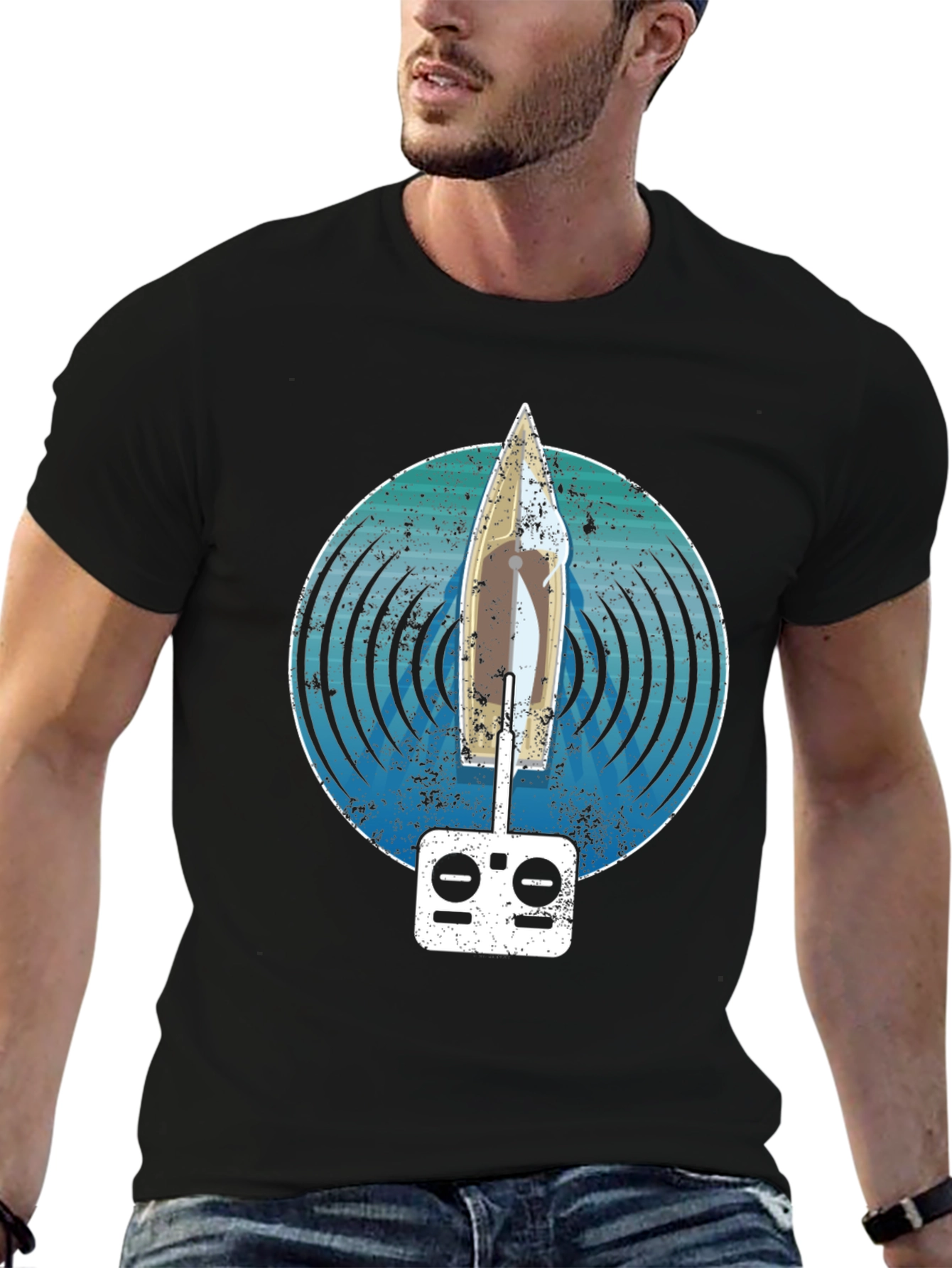RC Sailboat T-Shirt: Nautical Remote Control Design