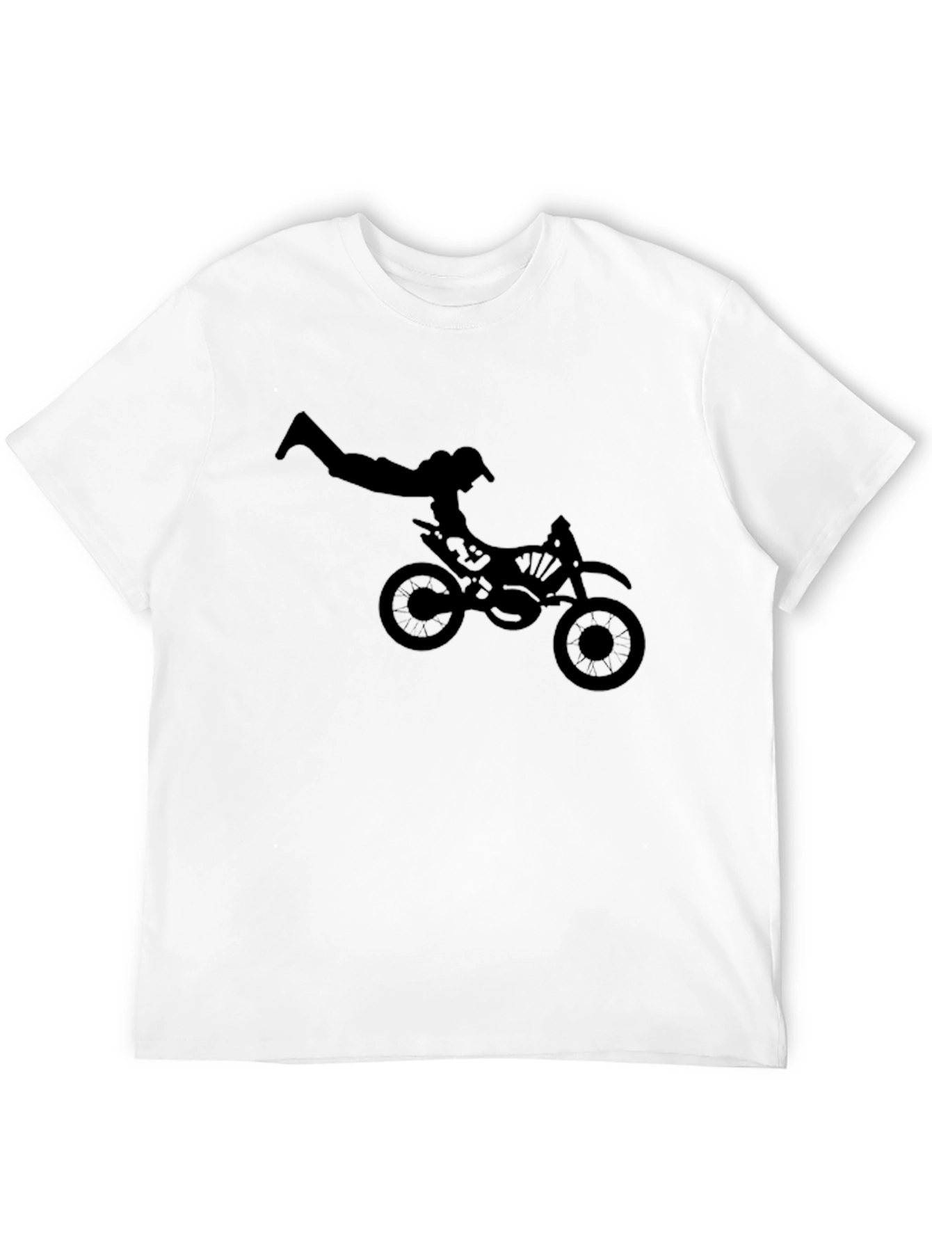 Black Graphic Tee: Motocross Stunt Design
