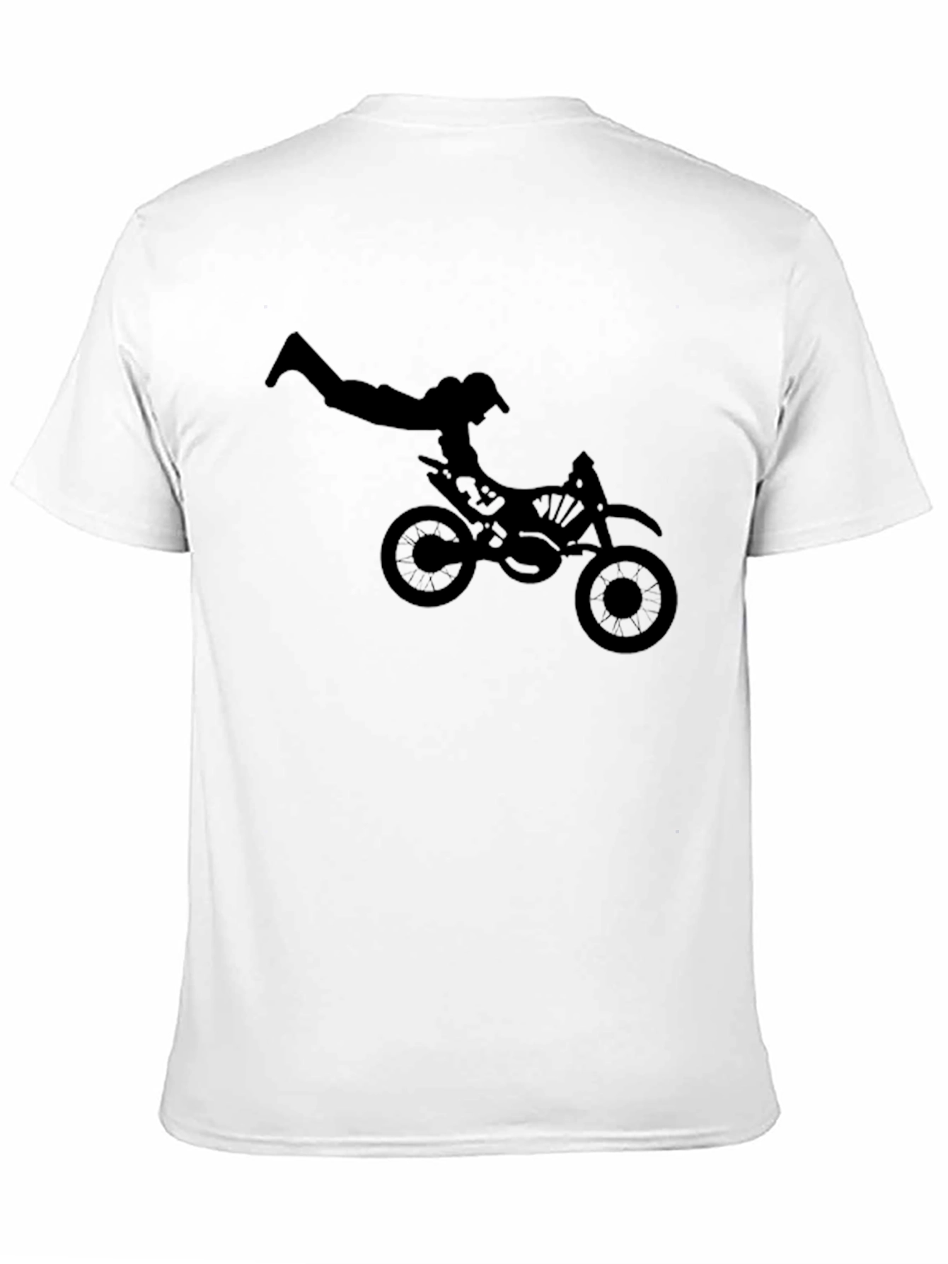 Black Graphic Tee: Motocross Stunt Design