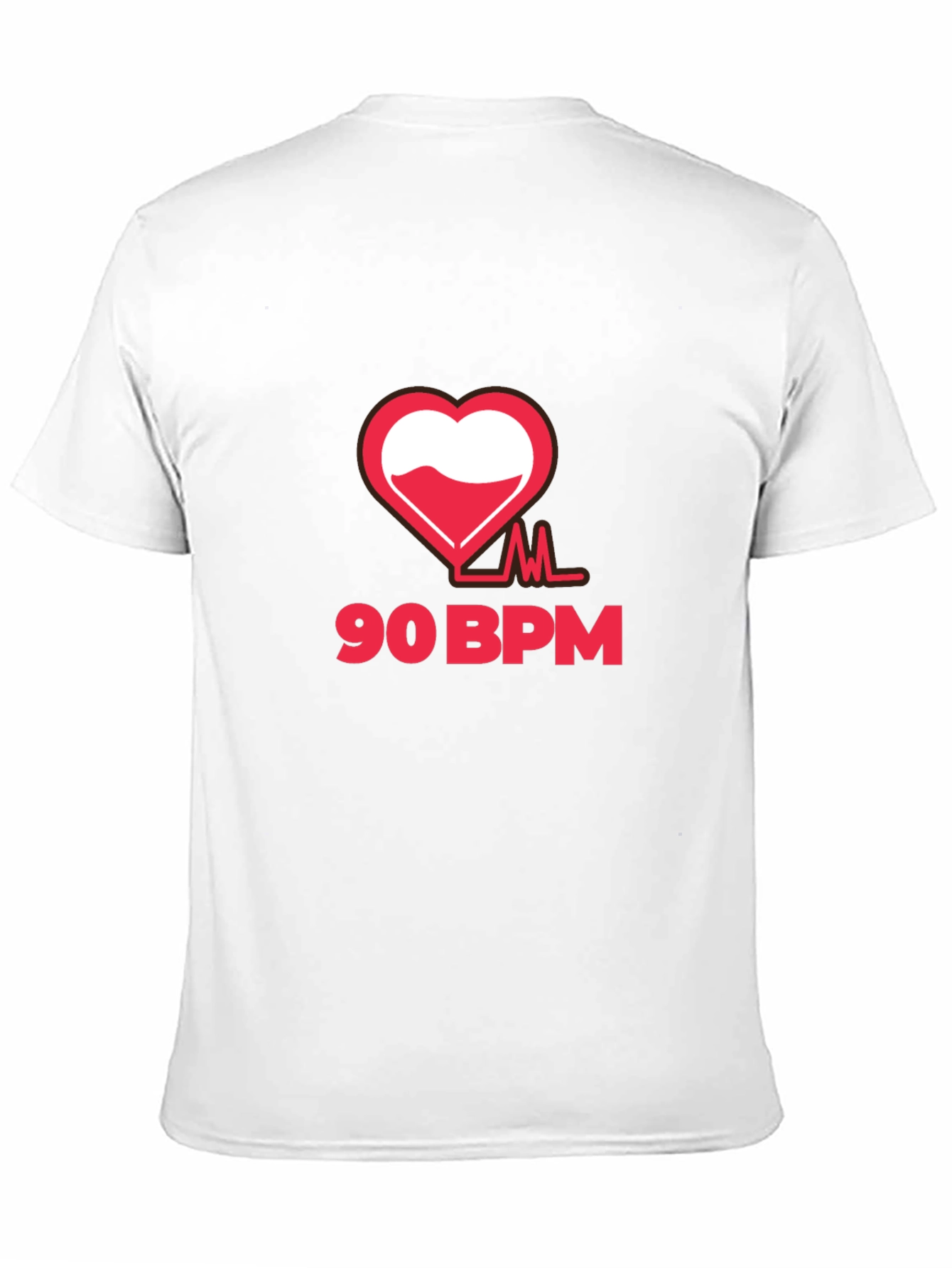 90 BPM Heartbeat Graphic T-Shirt - Black