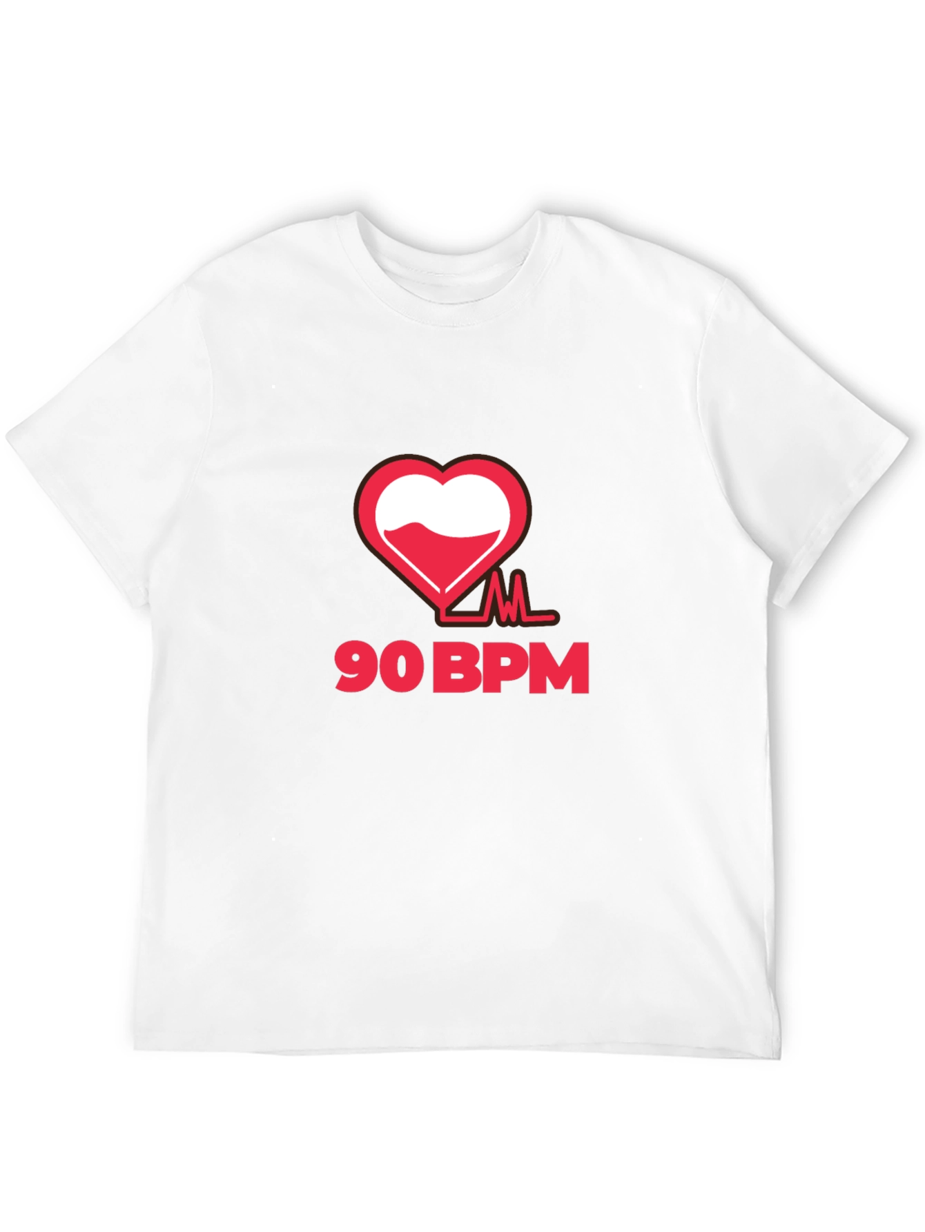 90 BPM Heartbeat Graphic T-Shirt - Black