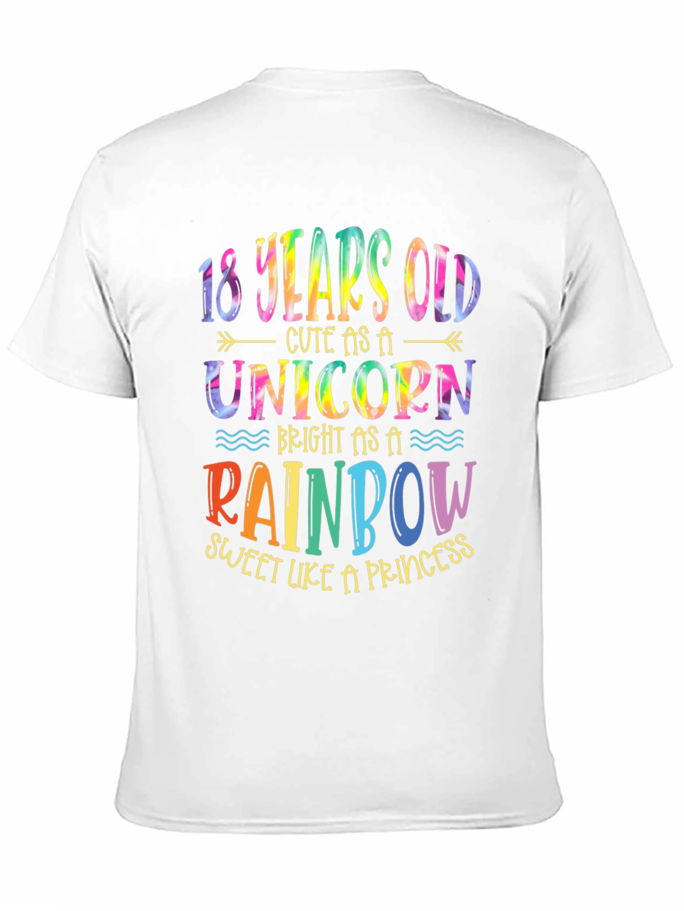 18th Birthday Unicorn Rainbow Graphic Tee