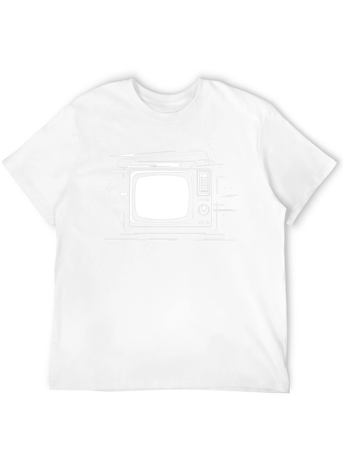 Retro TV Graphic Tee - Black Casual T-Shirt