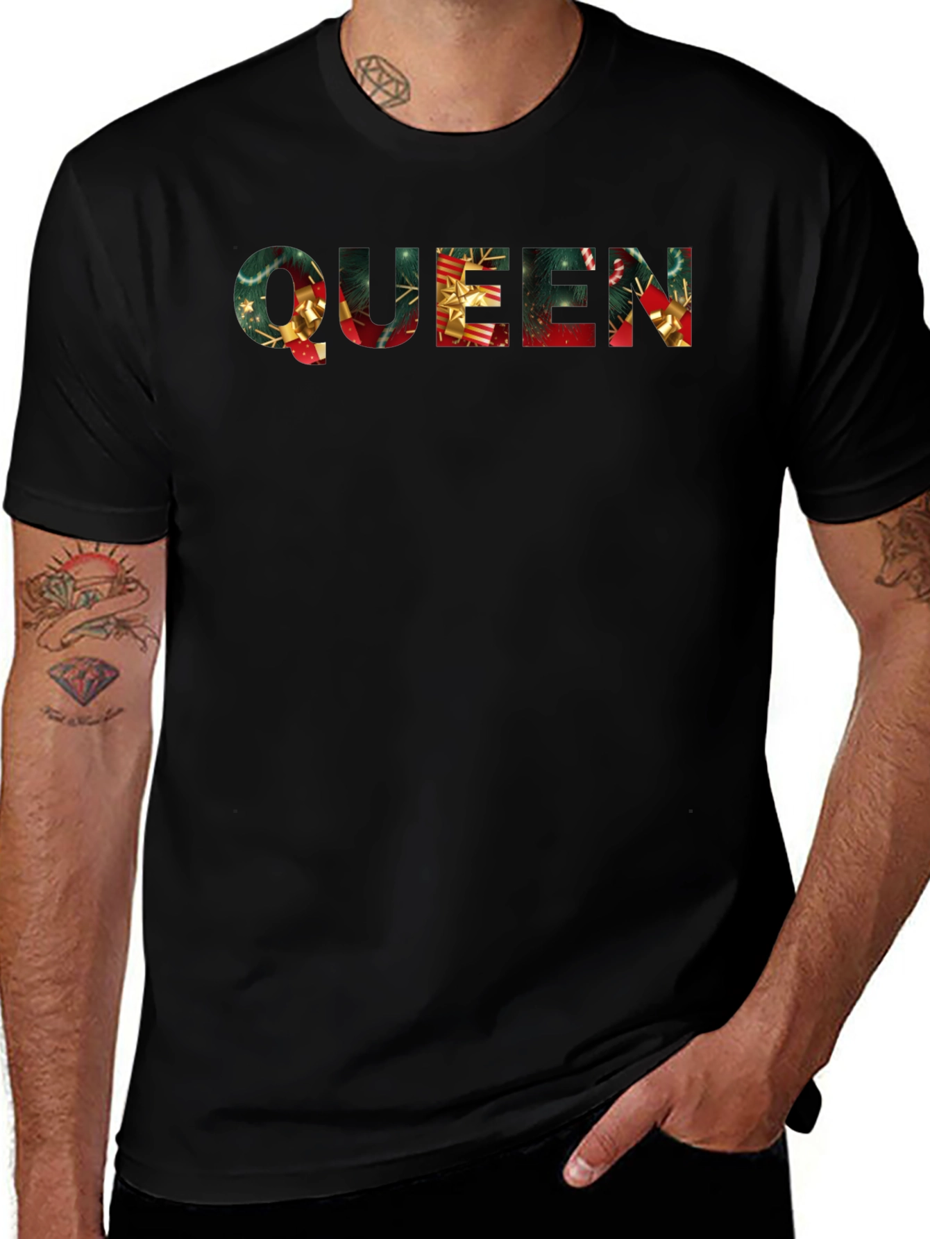Festive Christmas Queen Graphic Tee - Holiday Apparel